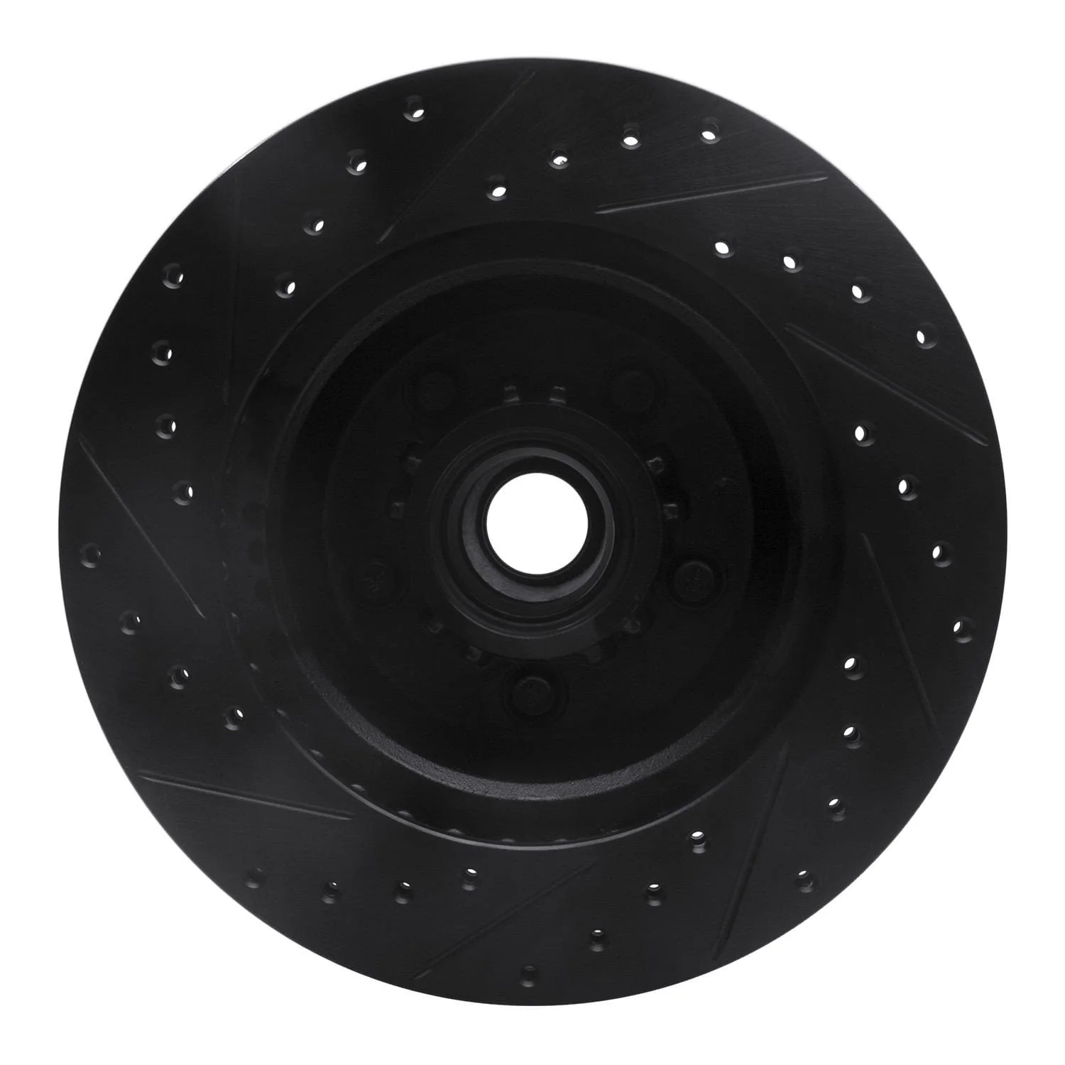 R1 Concepts 76-81 Chrysler CORDOBA Front Right Drilled & Slotted Black Brake Rotor - Image 2
