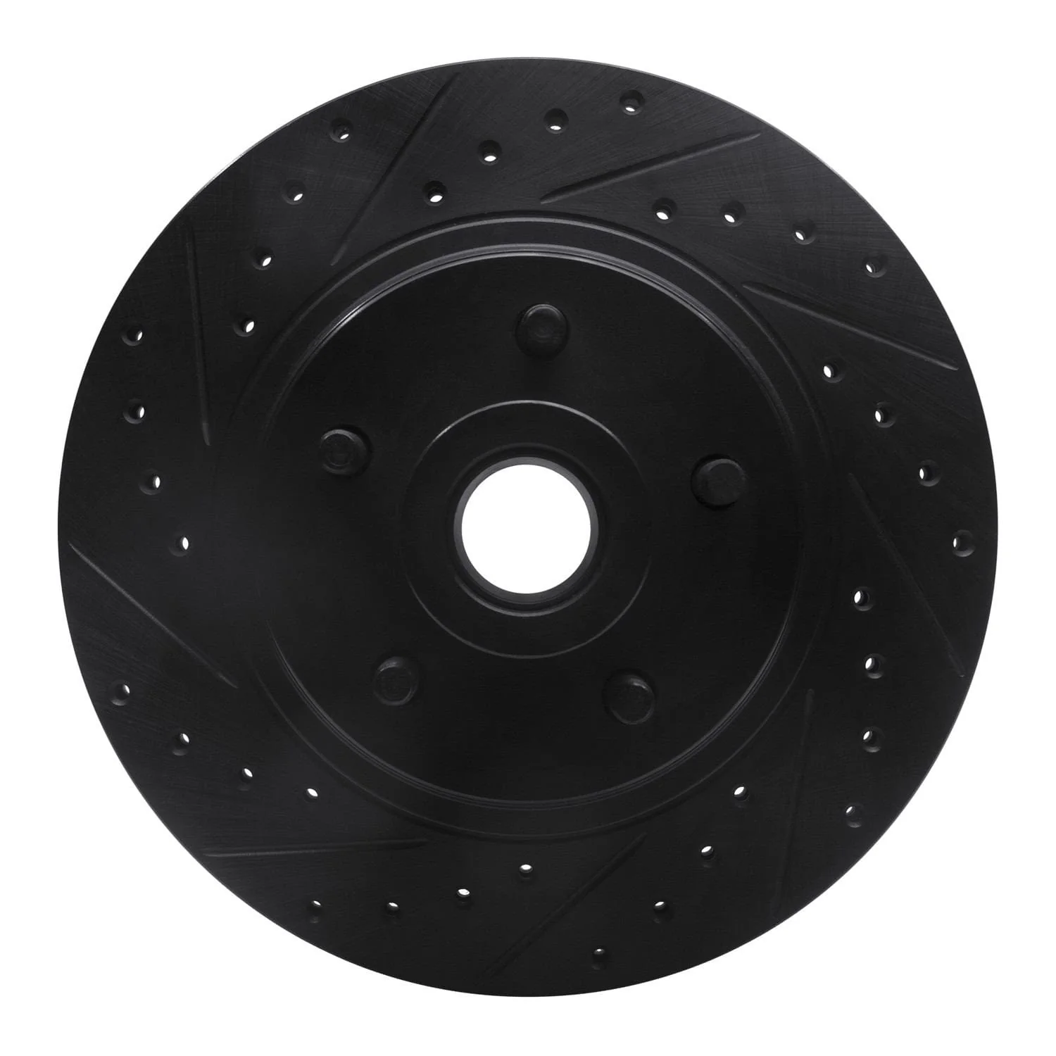 R1 Concepts 76-81 Chrysler Newport Front Left Drilled & Slotted Black Brake Rotor