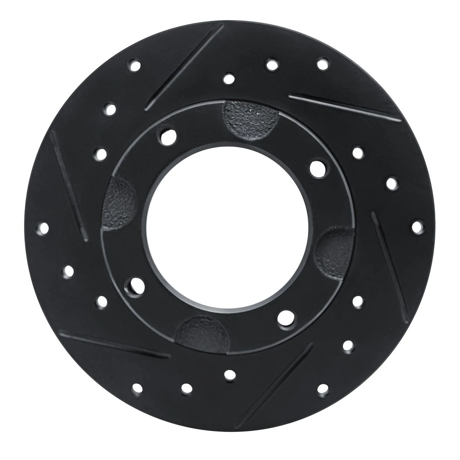 R1 Concepts 76-81 Honda Accord Hatchback Front Left Drilled & Slotted Black Brake Rotor