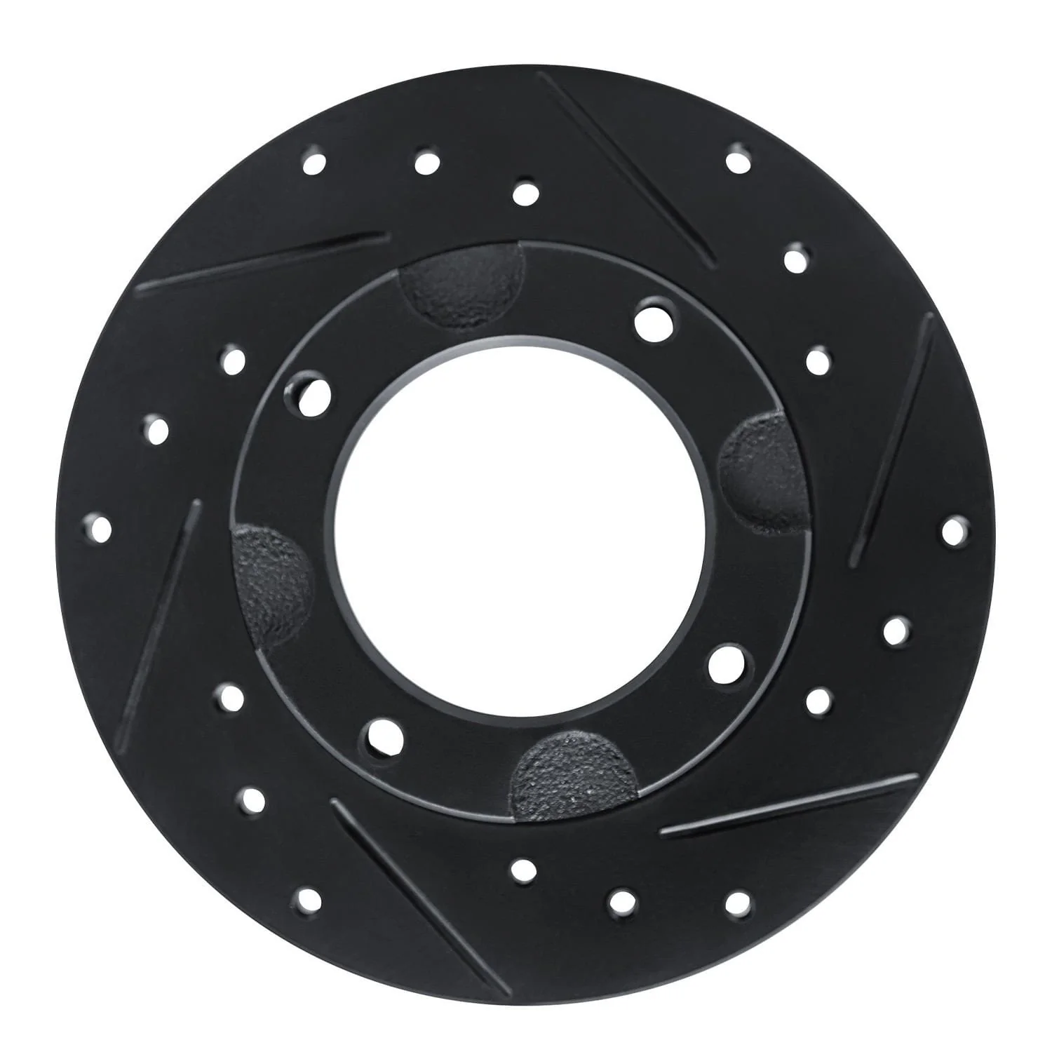 R1 Concepts 76-81 Honda Accord Hatchback Front Right Drilled & Slotted Black Brake Rotor