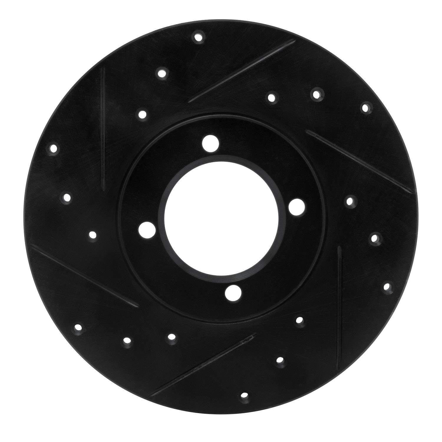 R1 Concepts 76-81 Toyota Celica Front Left Drilled & Slotted Black Brake Rotor