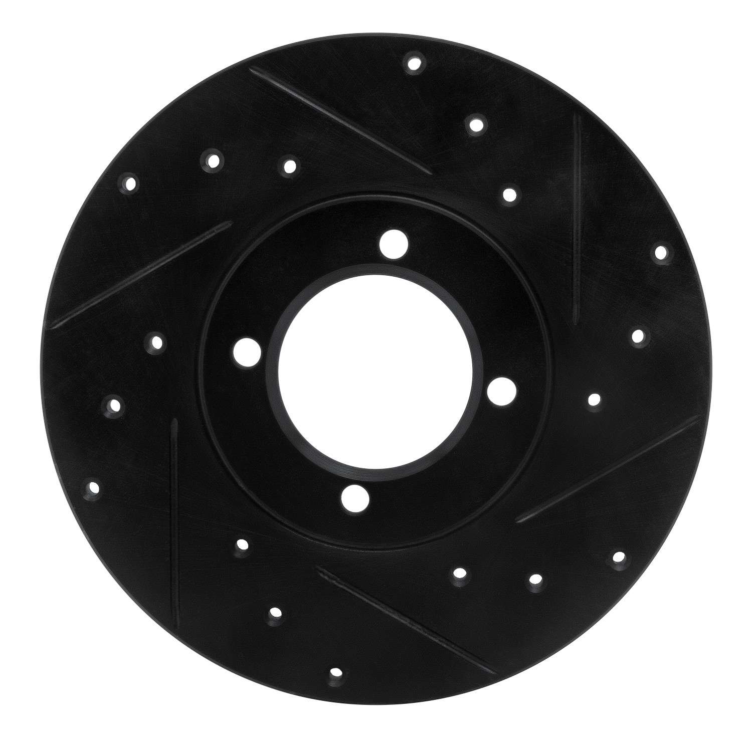 R1 Concepts 76-81 Toyota Celica Front Right Drilled & Slotted Black Brake Rotor