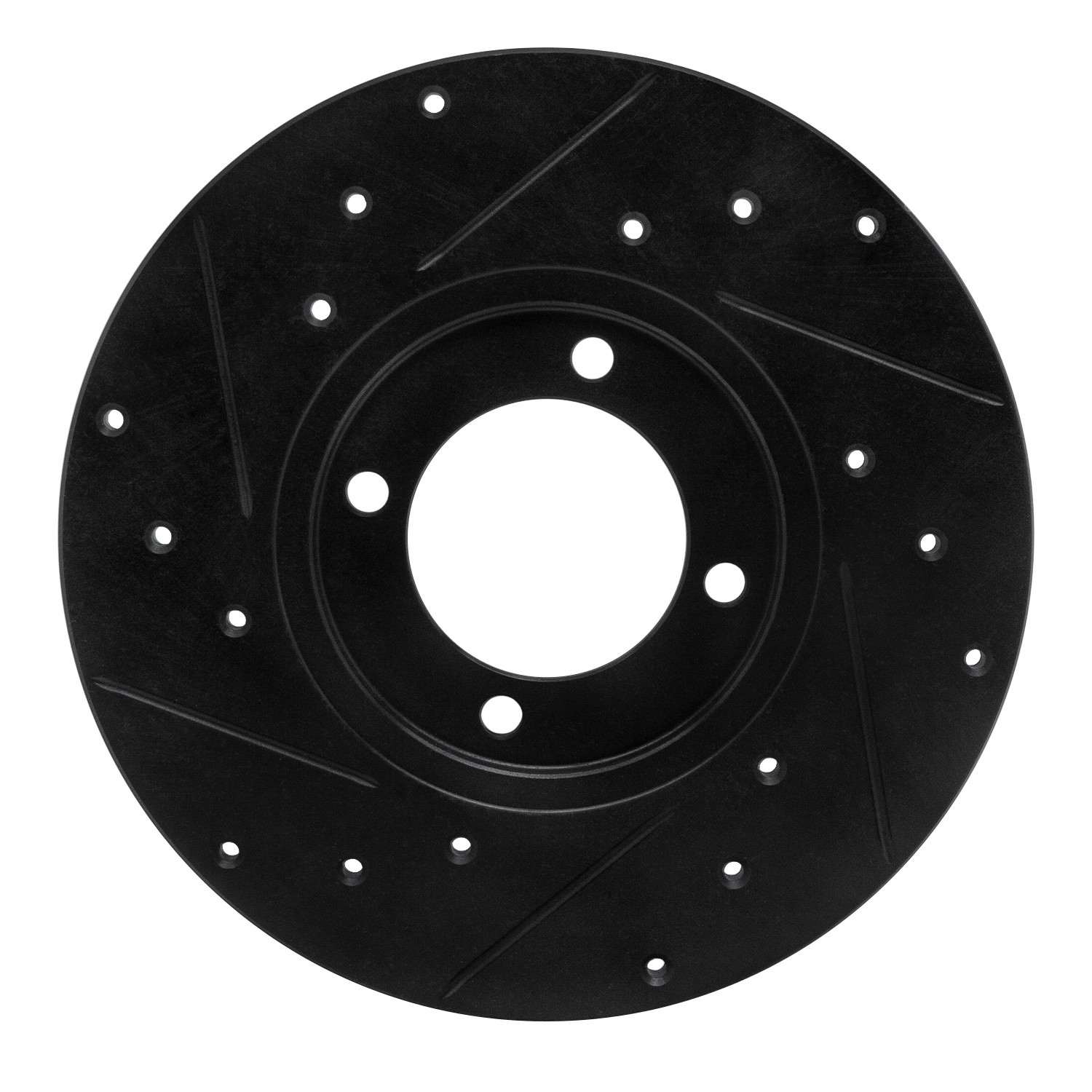R1 Concepts 76-81 Toyota Celica Front Right Drilled & Slotted Black Brake Rotor - Image 2