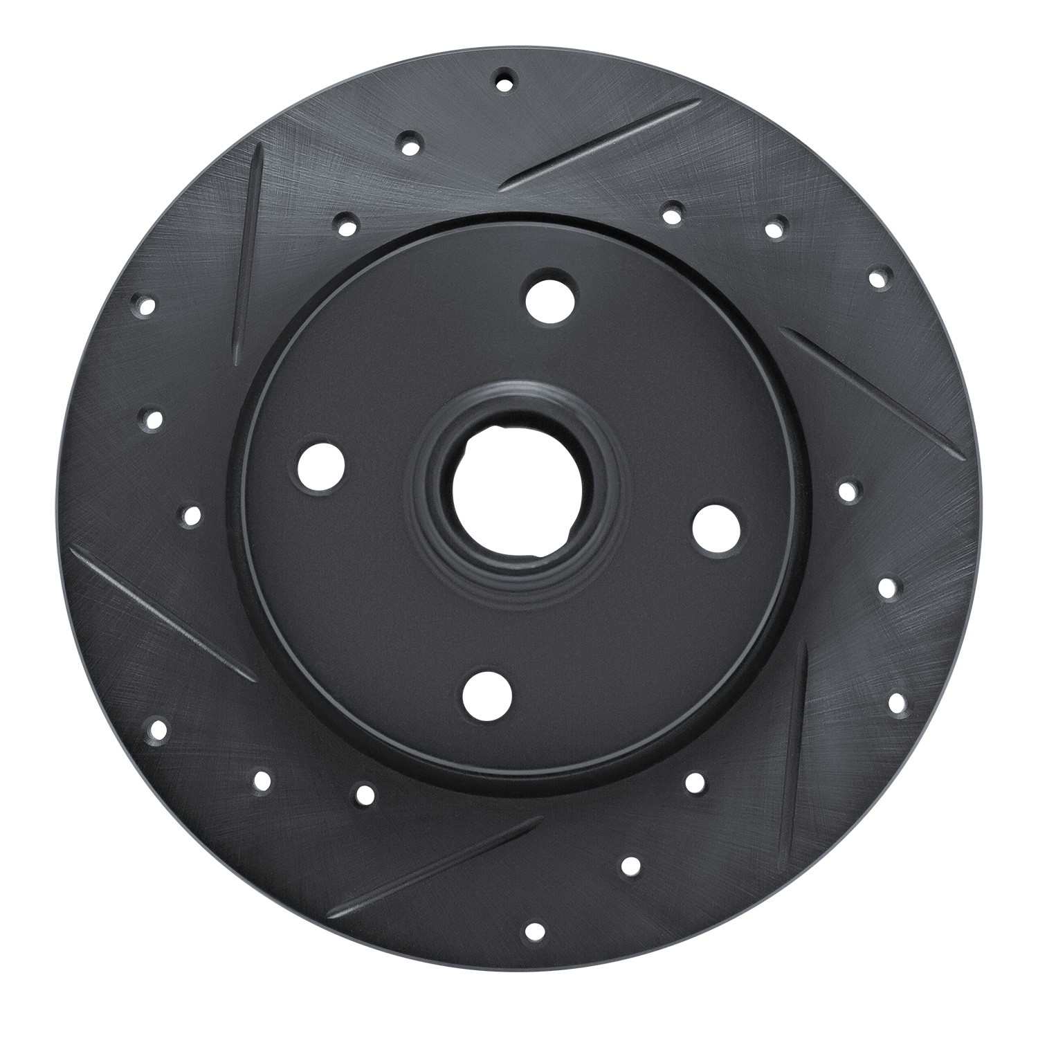 R1 Concepts 76-84 Porsche 924 Front Left Drilled & Slotted Black Brake Rotor