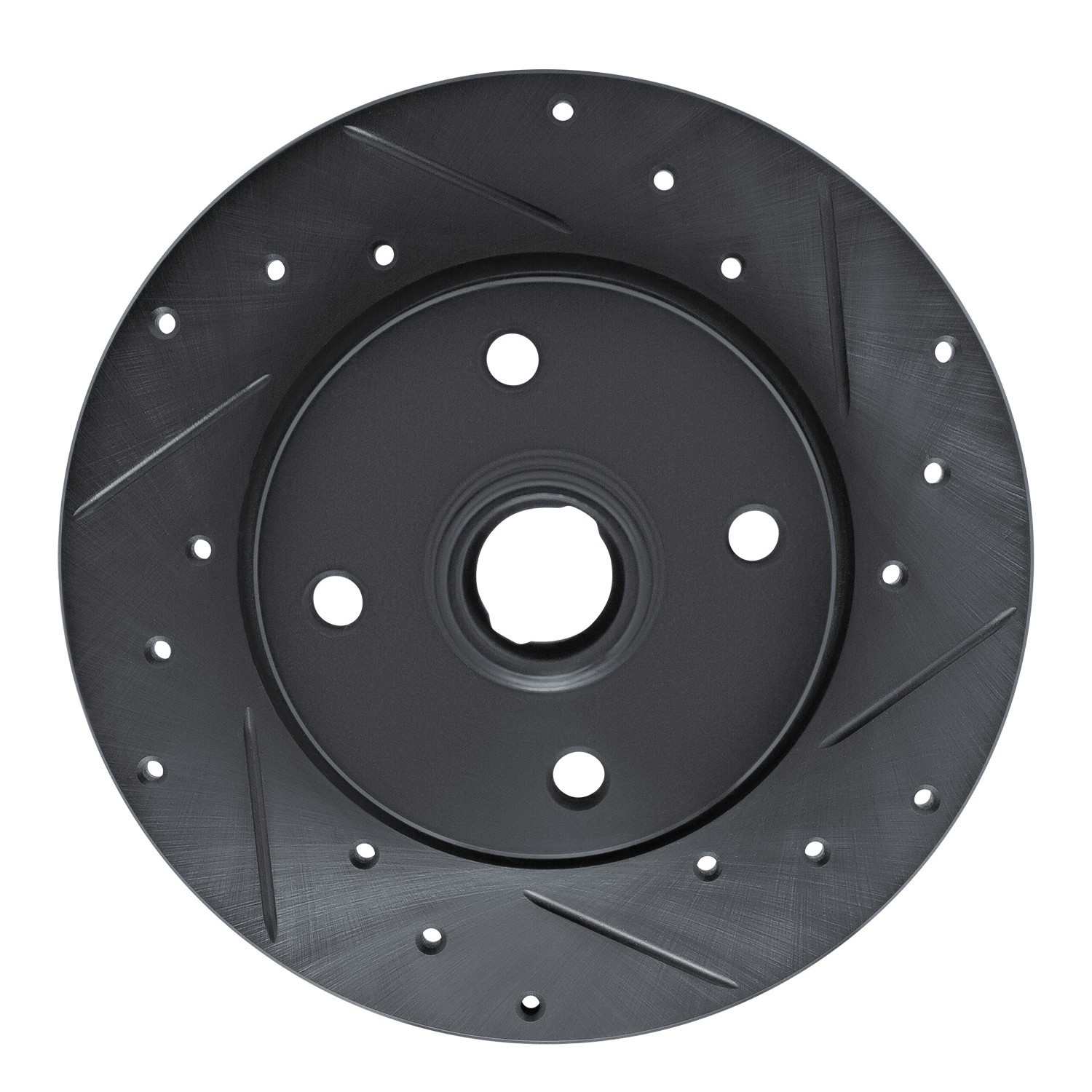 R1 Concepts 76-84 Porsche 924 Front Right Drilled & Slotted Black Brake Rotor