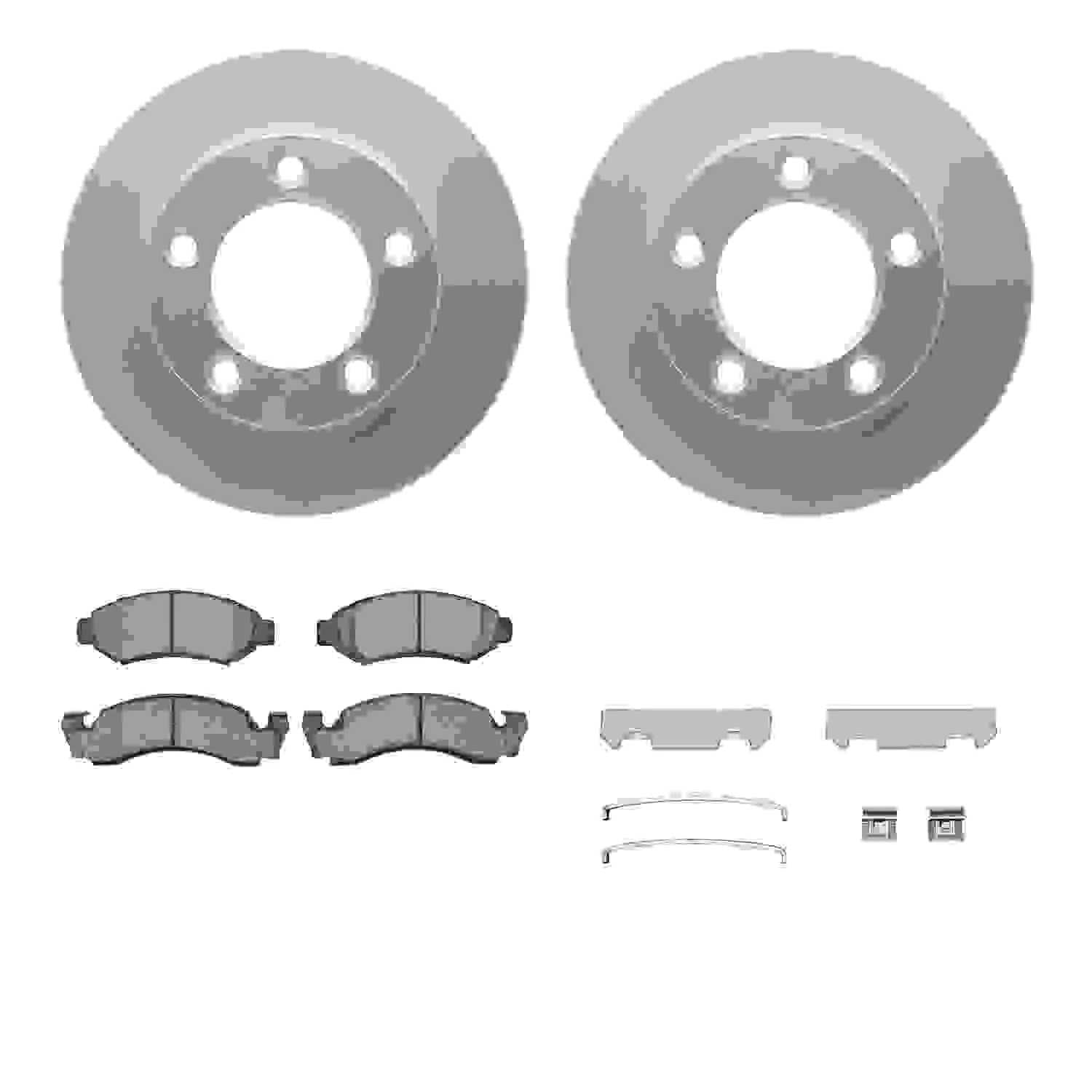 R1 Concepts 76-85 Ford F-150 Front Carbon Coated Brake Rotor Set w/Off-Road/Tow Brake Pads and Hardware