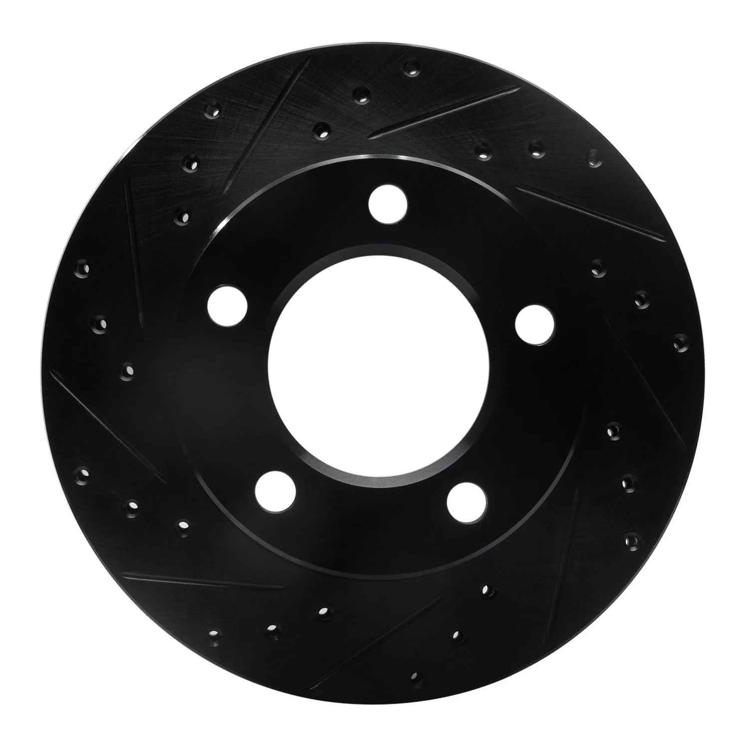 R1 Concepts 76-86 Jeep Scrambler Front Left Drilled & Slotted Black Brake Rotor