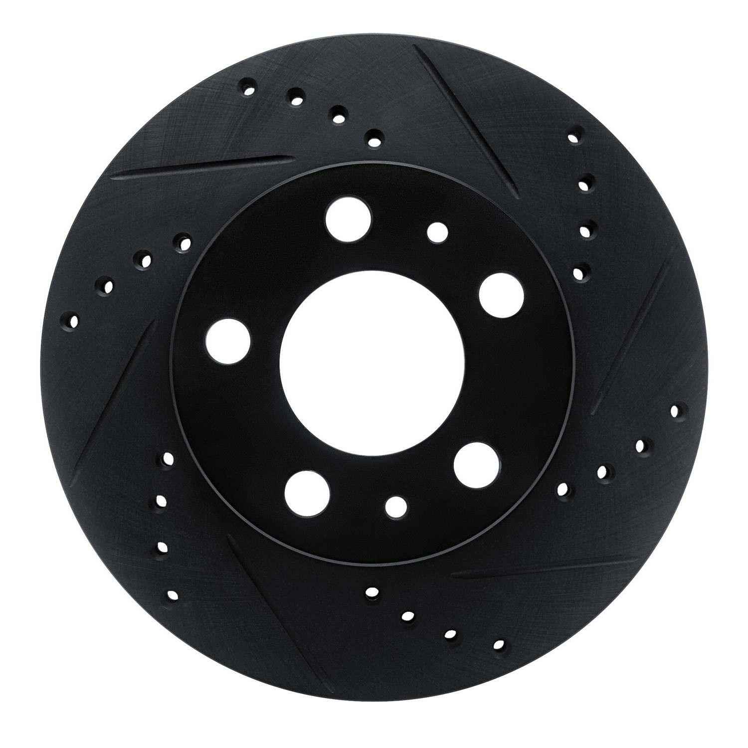 R1 Concepts 76-93 Volvo 244 Front Right Drilled & Slotted Black Brake Rotor
