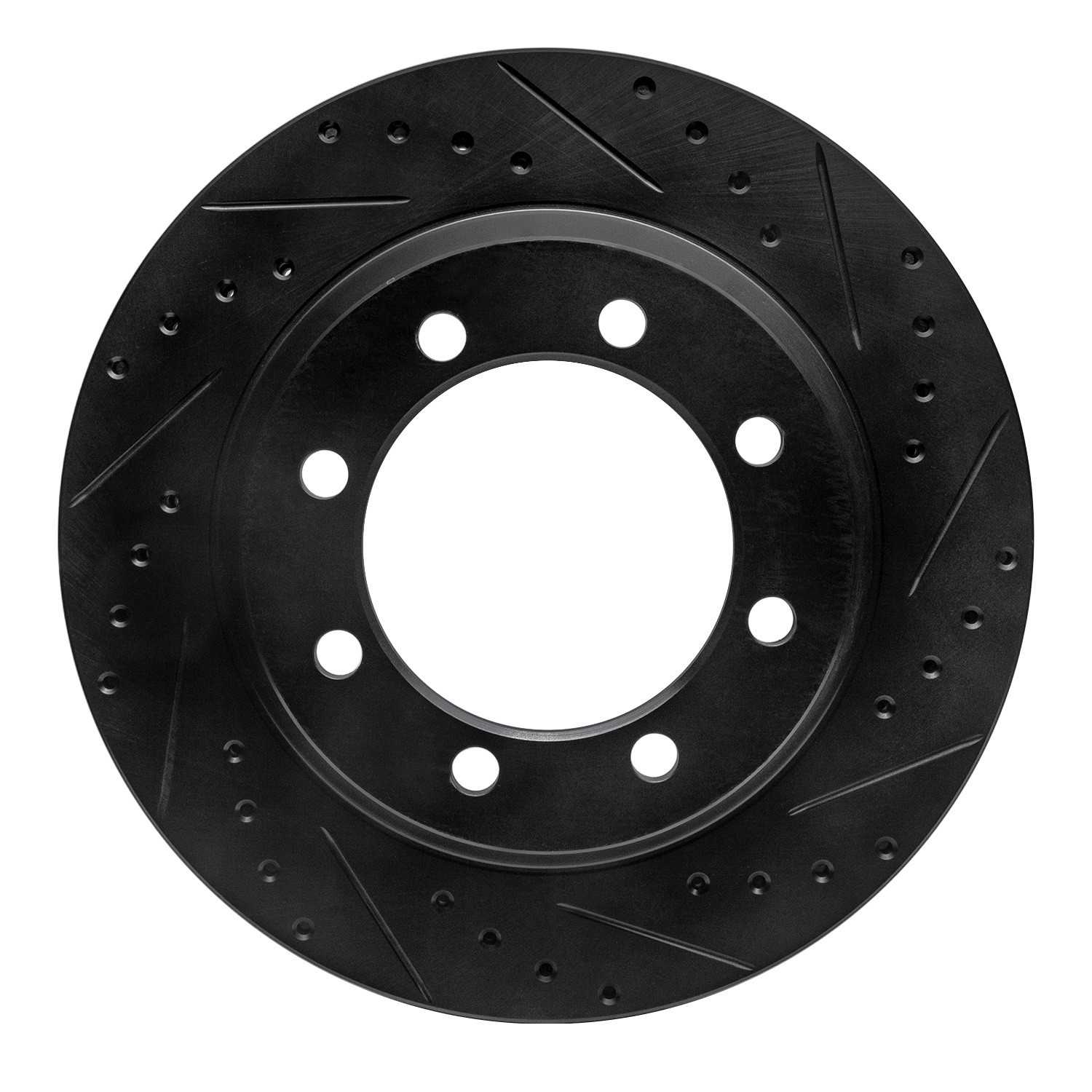 R1 Concepts 76-96 Chevrolet C3500 Front Right Drilled & Slotted Black Brake Rotor