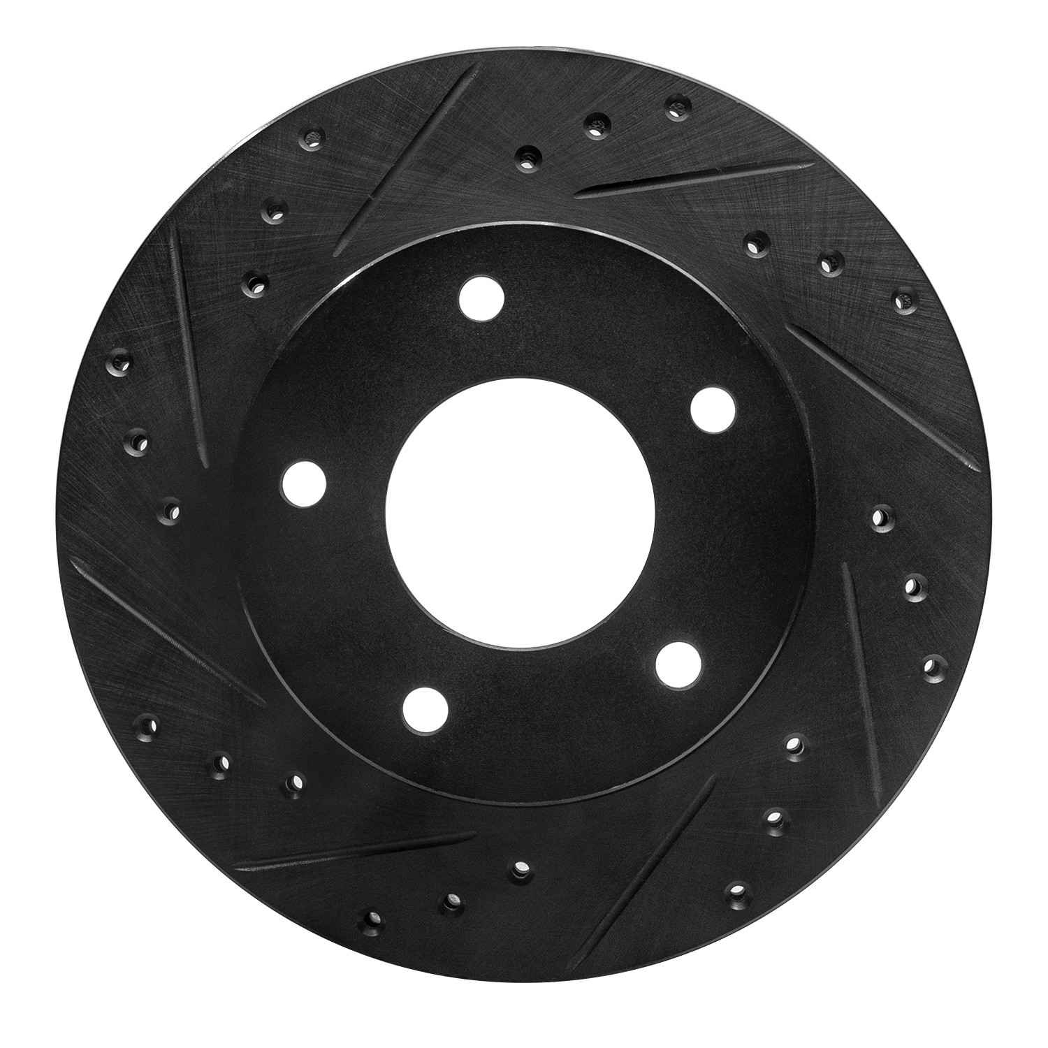 R1 Concepts 77-80 Buick Electra Rear Left Drilled & Slotted Black Brake Rotor