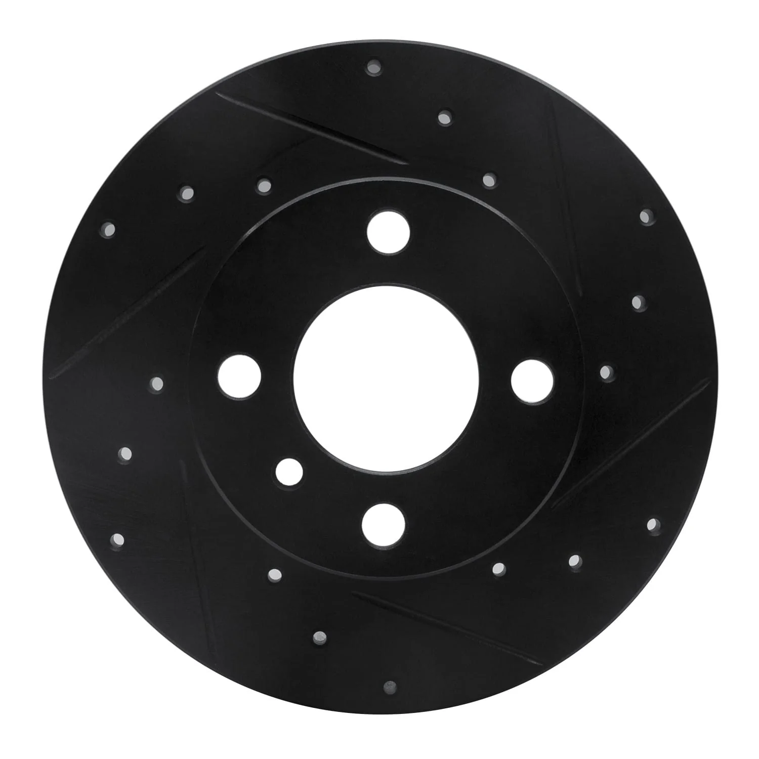 R1 Concepts 77-83 BMW 320I (USA/Canada) Front Right Drilled & Slotted Black Brake Rotor