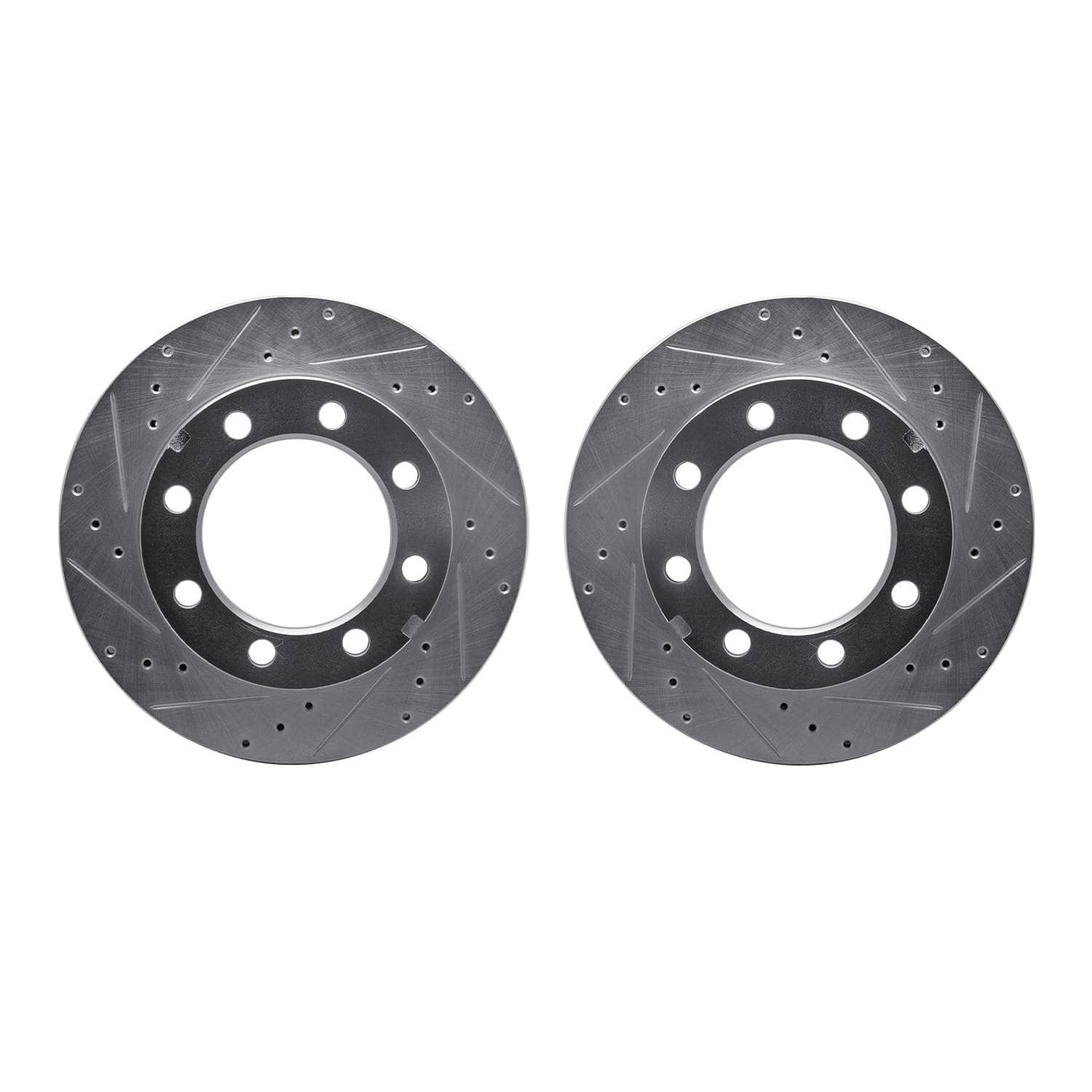 R1 Concepts 77-93 Chevrolet V3500 Front Drilled & Slotted Silver Brake Rotor Set