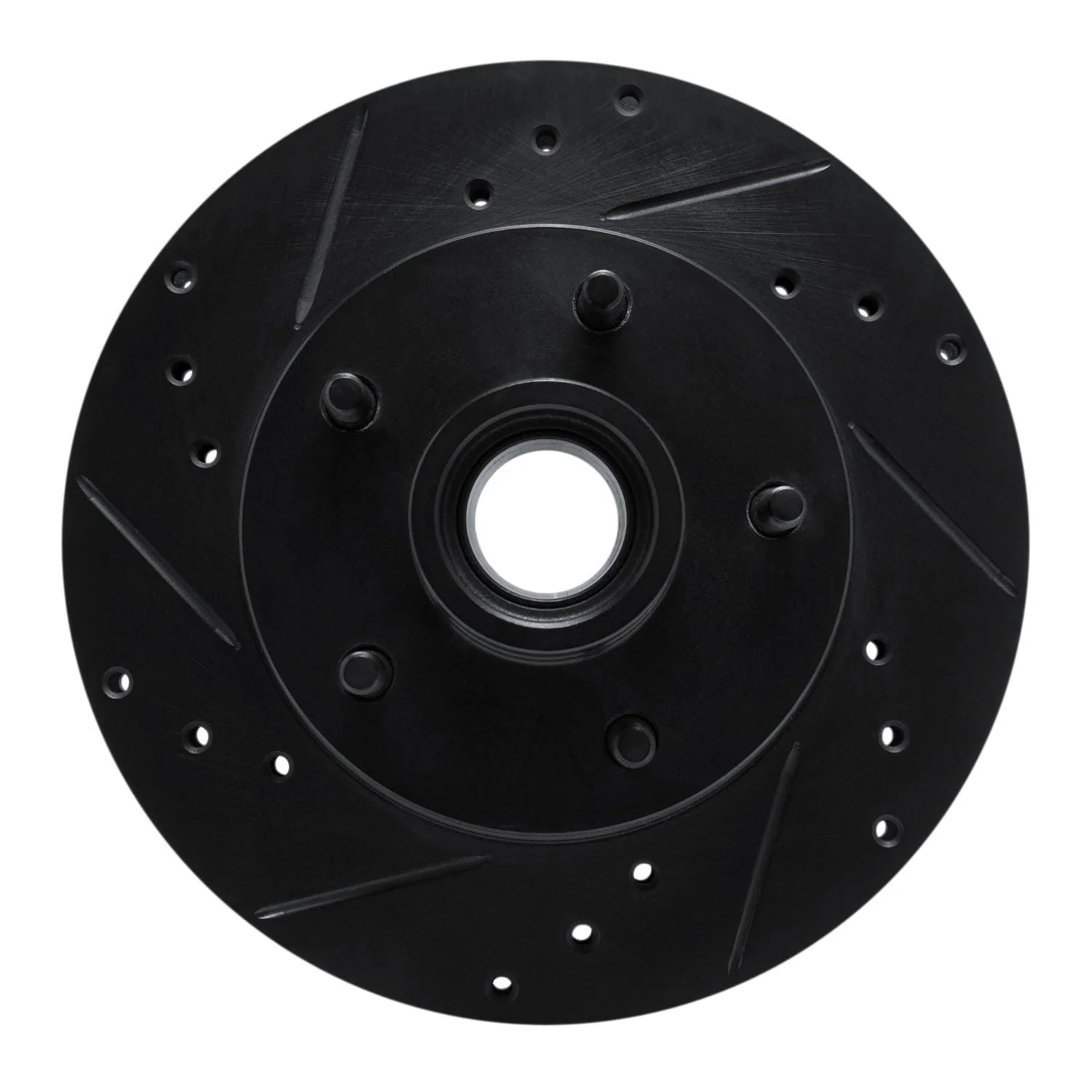 R1 Concepts 78-78 Buick Regal Front Left Drilled & Slotted Black Brake Rotor