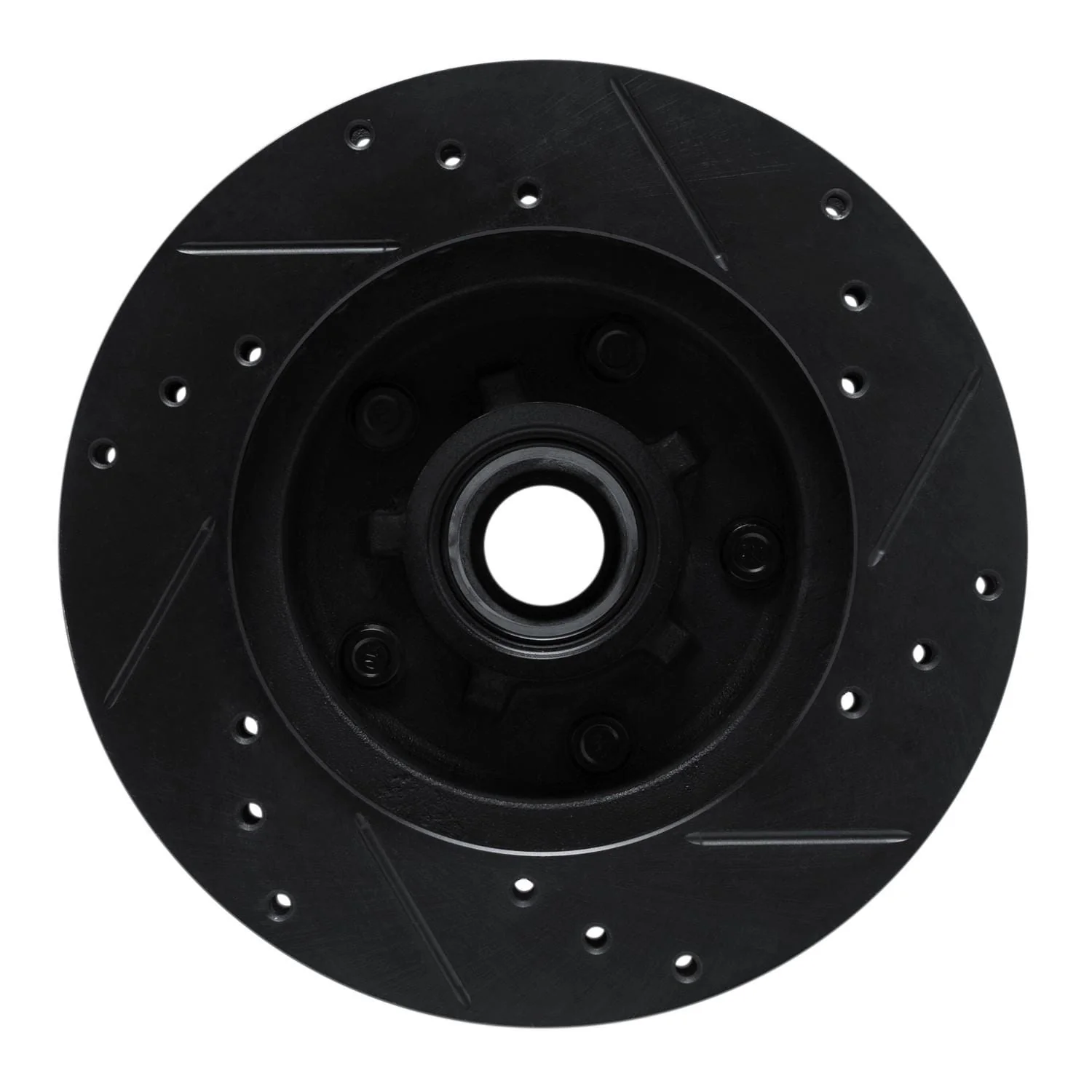 R1 Concepts 78-78 Buick Regal Front Left Drilled & Slotted Black Brake Rotor - Image 2