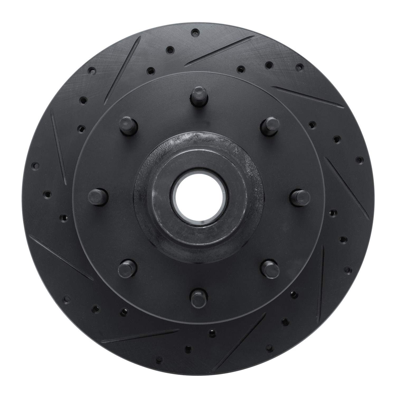 R1 Concepts 78-81 Dodge B300 Van (71-74) / B300 (75-80) Front Left Drilled & Slotted Black Brake Rotor