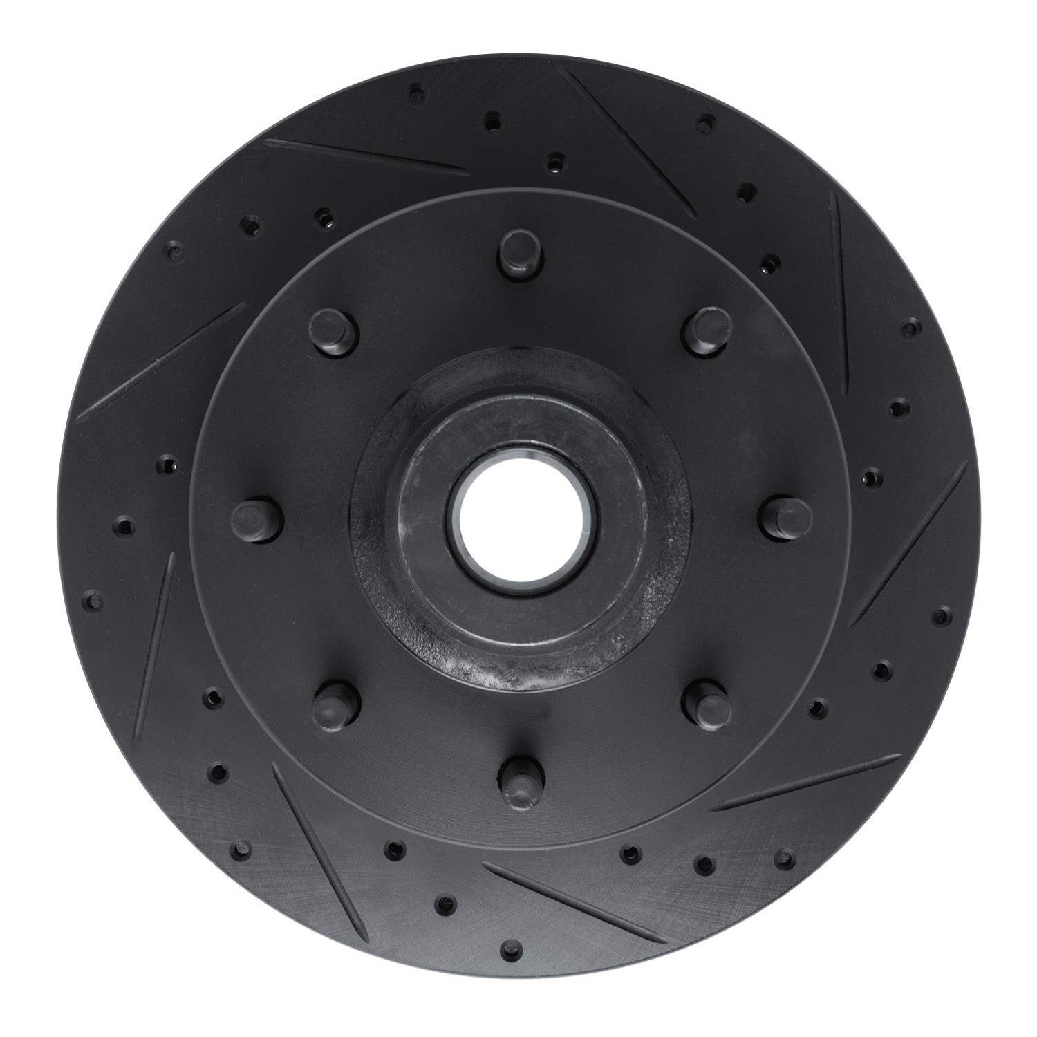 R1 Concepts 78-81 Dodge B350 Front Right Drilled & Slotted Black Brake Rotor