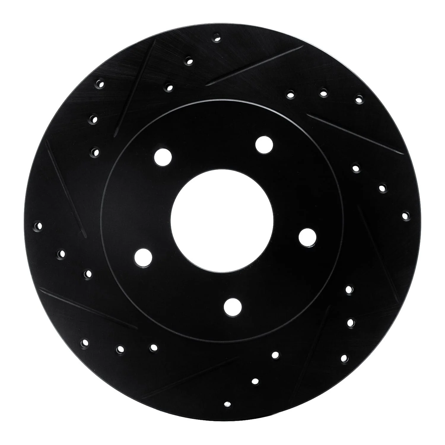R1 Concepts 78-81 Pontiac Firebird Rear Left Drilled & Slotted Black Brake Rotor