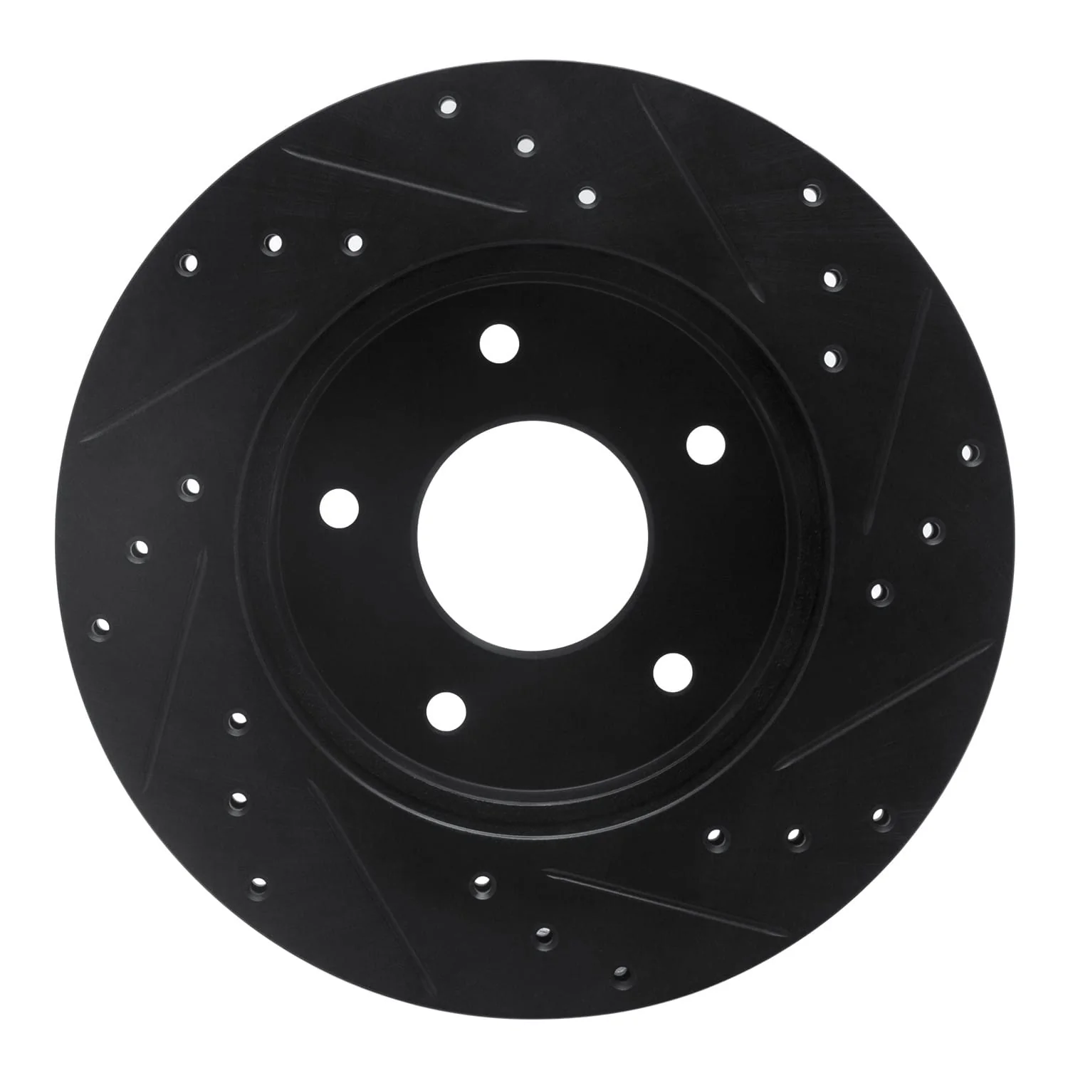 R1 Concepts 78-81 Pontiac Firebird Rear Left Drilled & Slotted Black Brake Rotor - Image 2