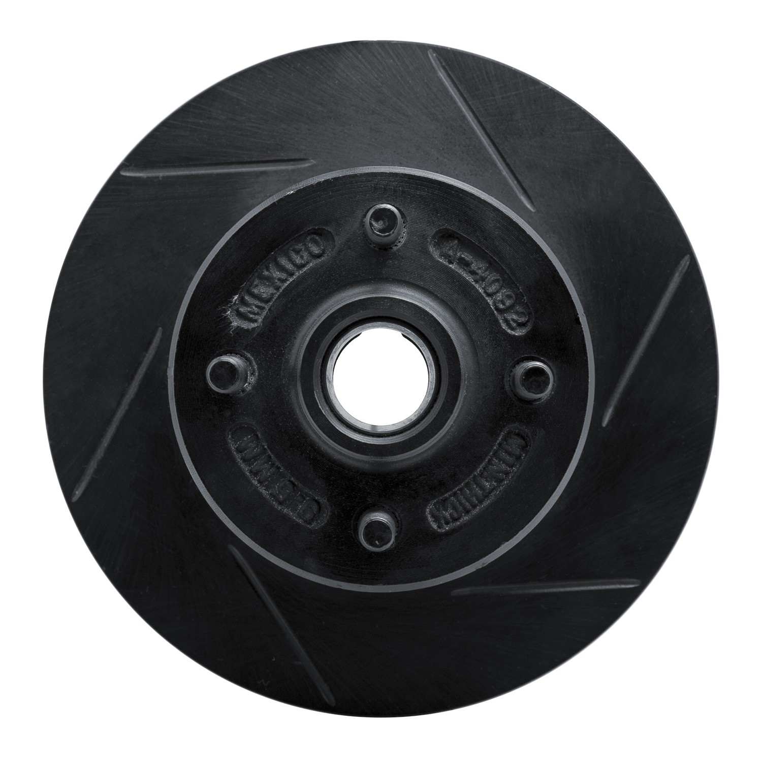 R1 Concepts 78-87 Chevrolet Chevette Front Right Slotted Black Brake Rotor