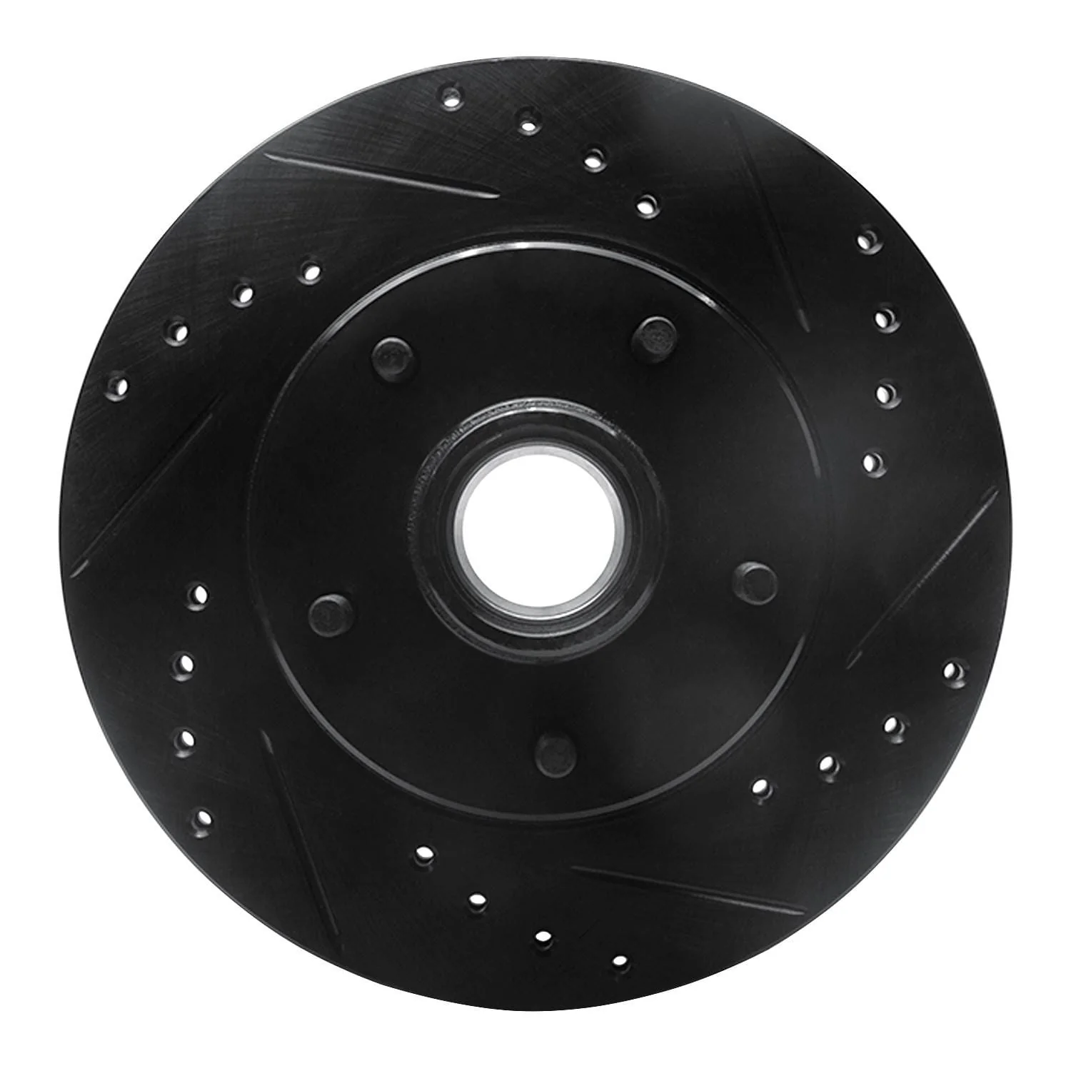 R1 Concepts 78-90 Buick LeSabre Front Right Drilled & Slotted Black Brake Rotor
