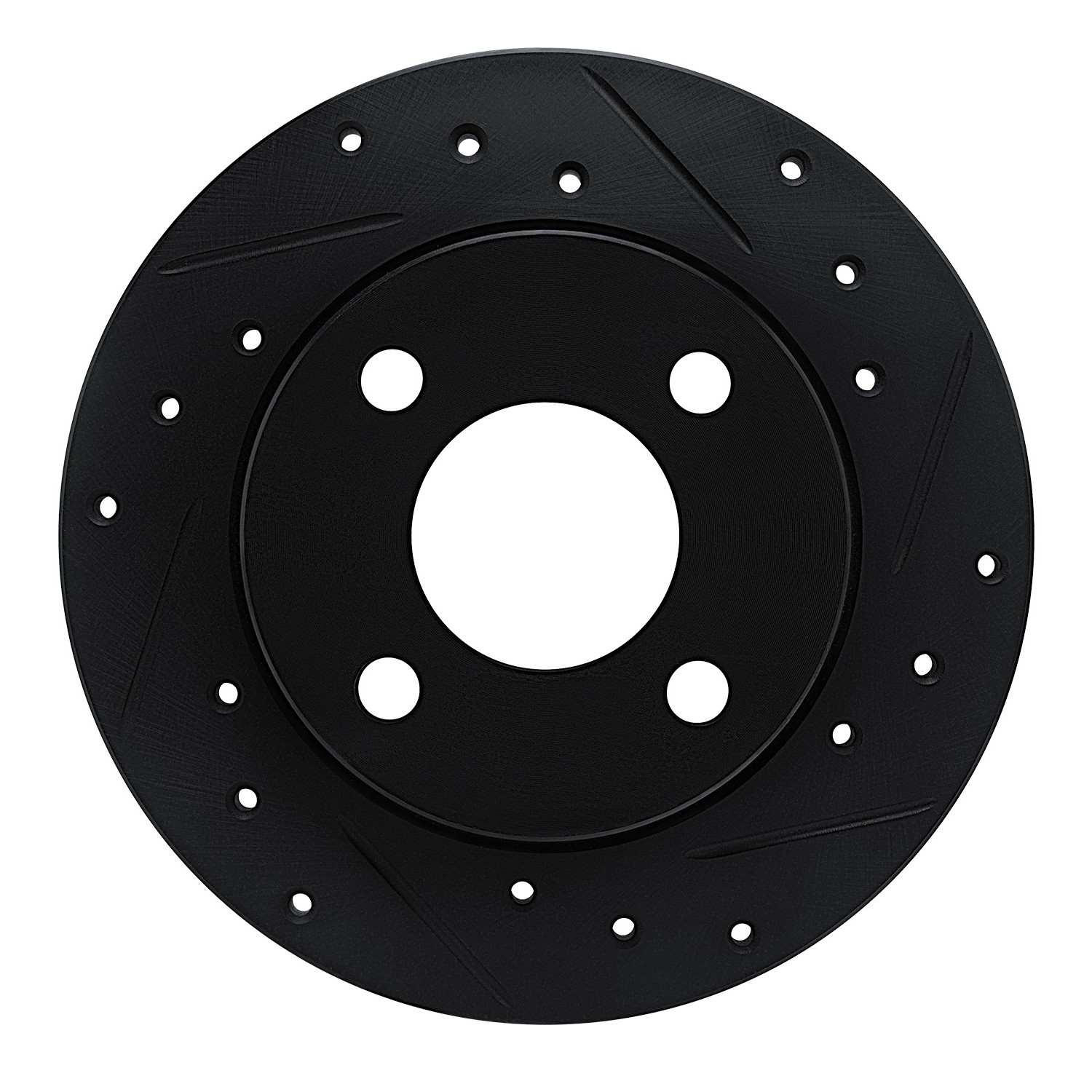 R1 Concepts 78-90 Dodge Rampage Front Right Drilled & Slotted Black Brake Rotor