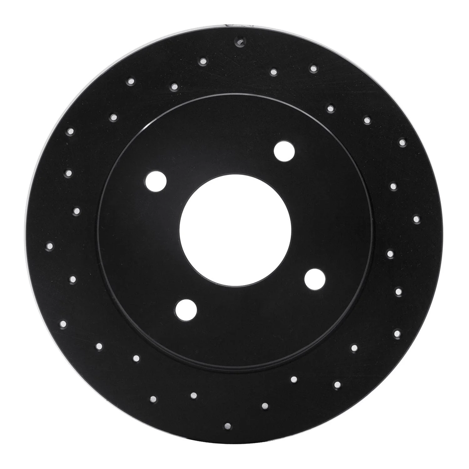 R1 Concepts 79-81 Nissan 200SX Rear Left Drilled Black Brake Rotor