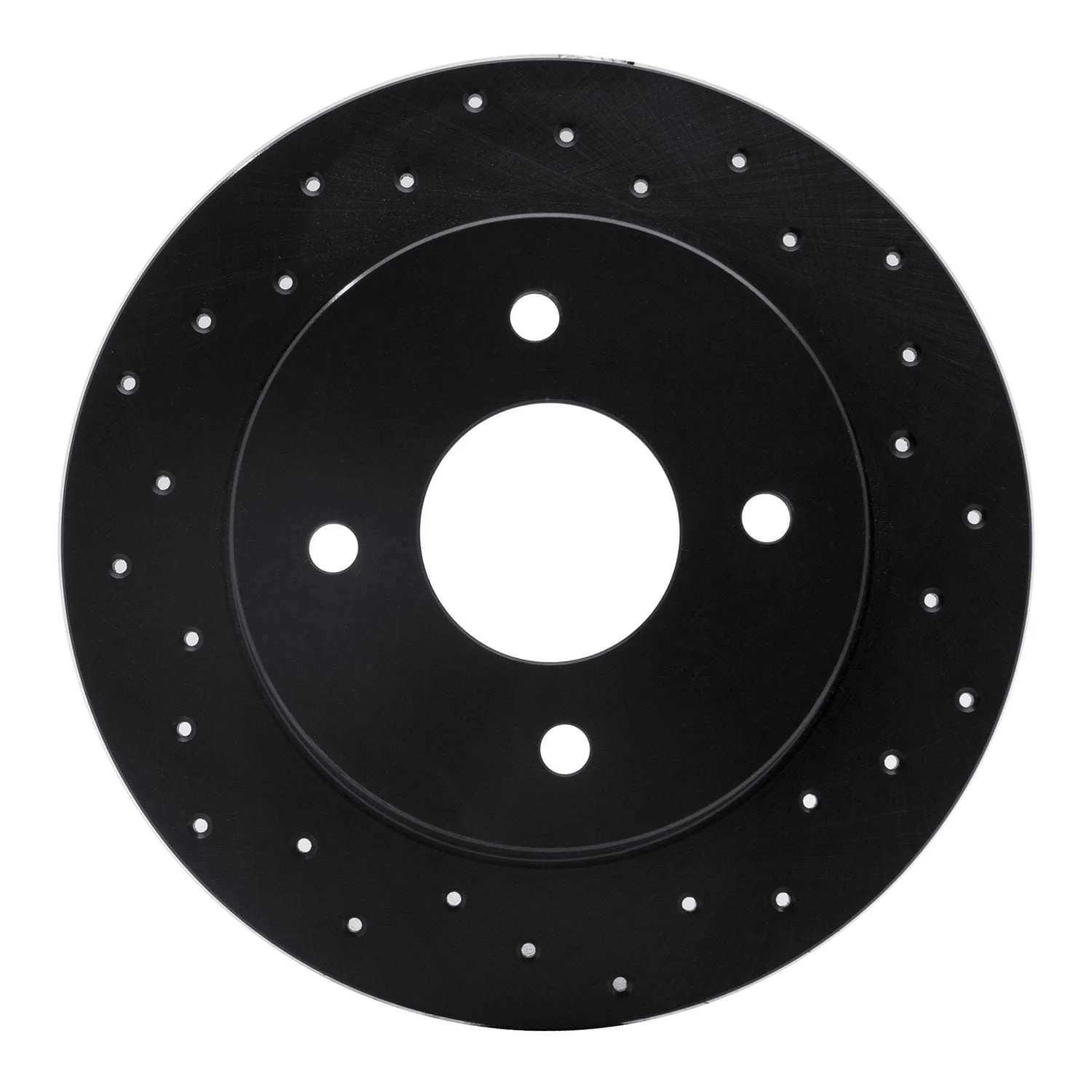 R1 Concepts 79-81 Nissan 200SX Rear Right Drilled Black Brake Rotor