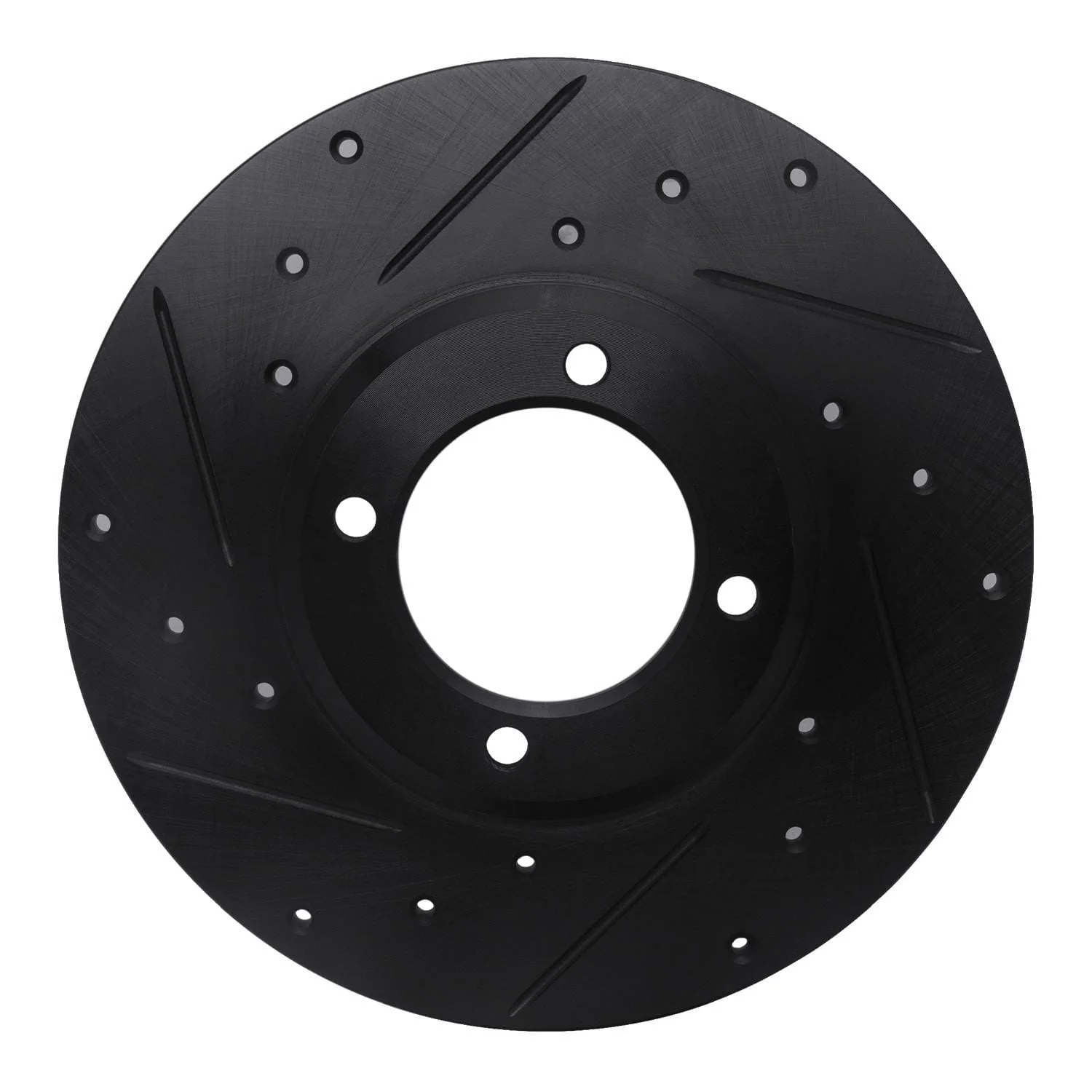 R1 Concepts 79-81 Toyota Celica Front Left Drilled & Slotted Black Brake Rotor