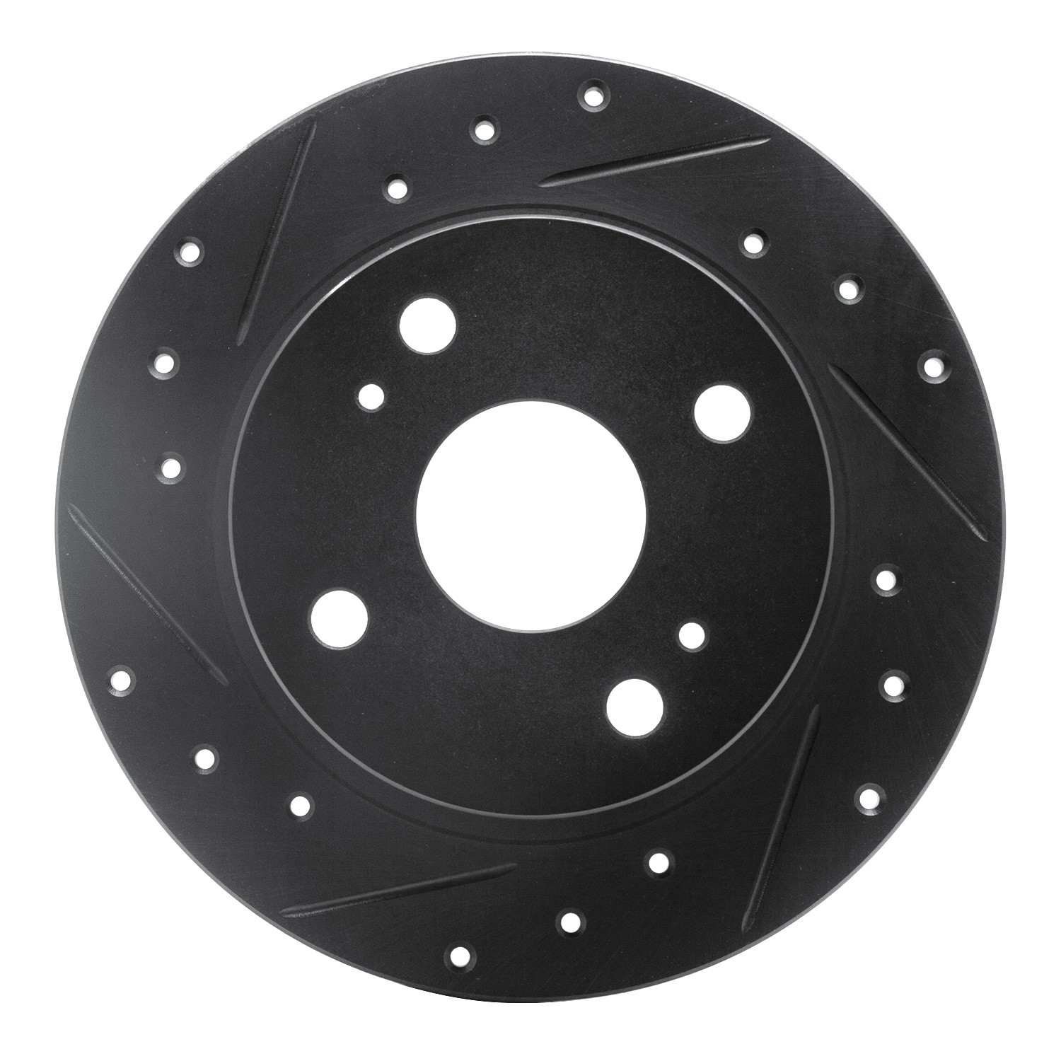 R1 Concepts 79-81 Toyota Celica Rear Left Drilled & Slotted Black Brake Rotor