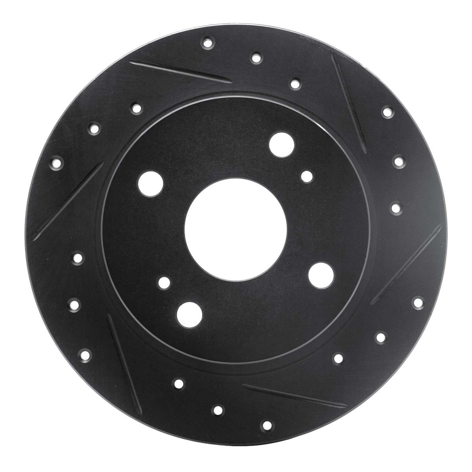 R1 Concepts 79-81 Toyota Celica Rear Right Drilled & Slotted Black Brake Rotor