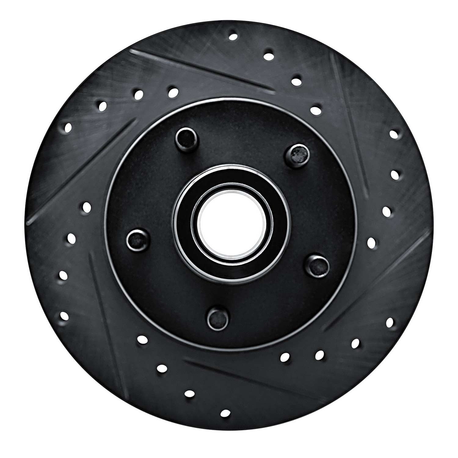 R1 Concepts 79-83 American Motors PaceR Front Right Drilled & Slotted Black Brake Rotor