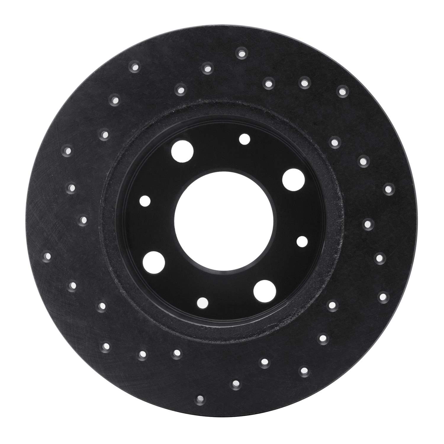 R1 Concepts 79-83 Honda Civic Front Right Drilled Black Brake Rotor - Image 2
