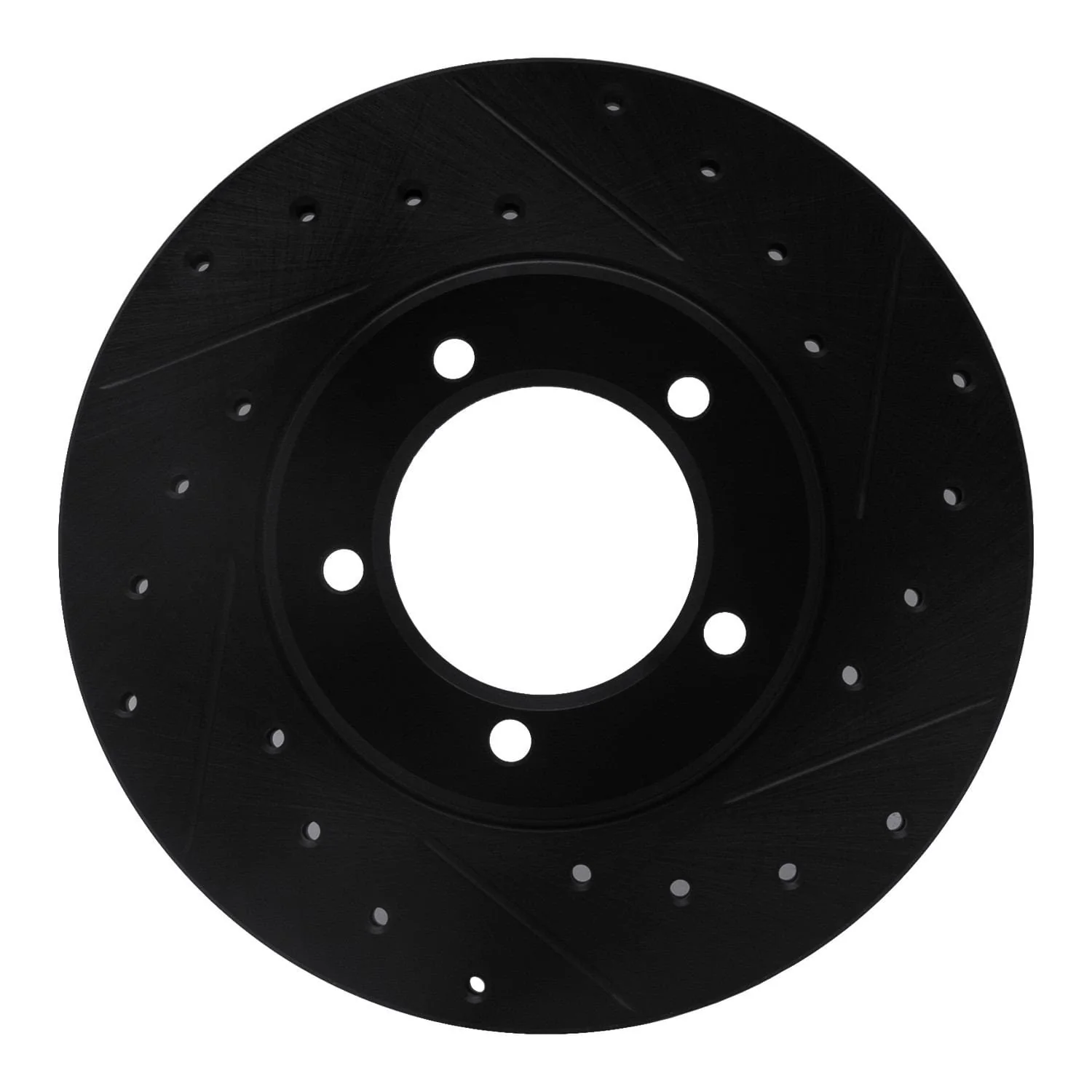 R1 Concepts 79-83 Toyota Pickup Front Right Drilled & Slotted Black Brake Rotor
