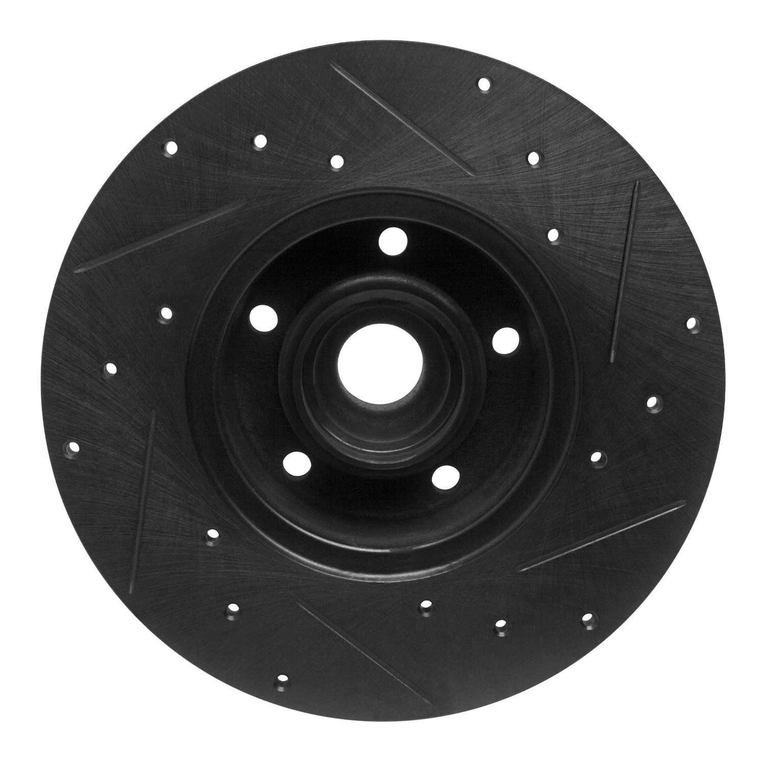 R1 Concepts 79-85 Volkswagen Vanagon Front Left Drilled & Slotted Black Brake Rotor - Image 2