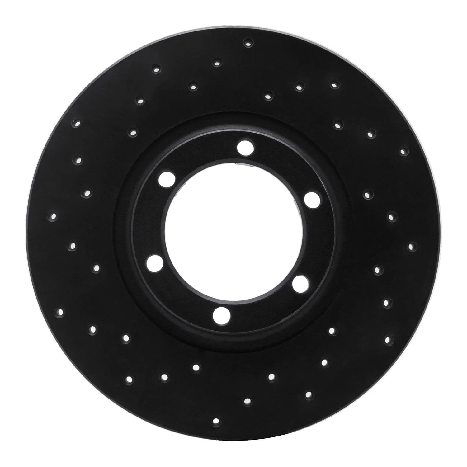 R1 Concepts 79-86 Plymouth Arrow Pickup Front Left Drilled Black Brake Rotor