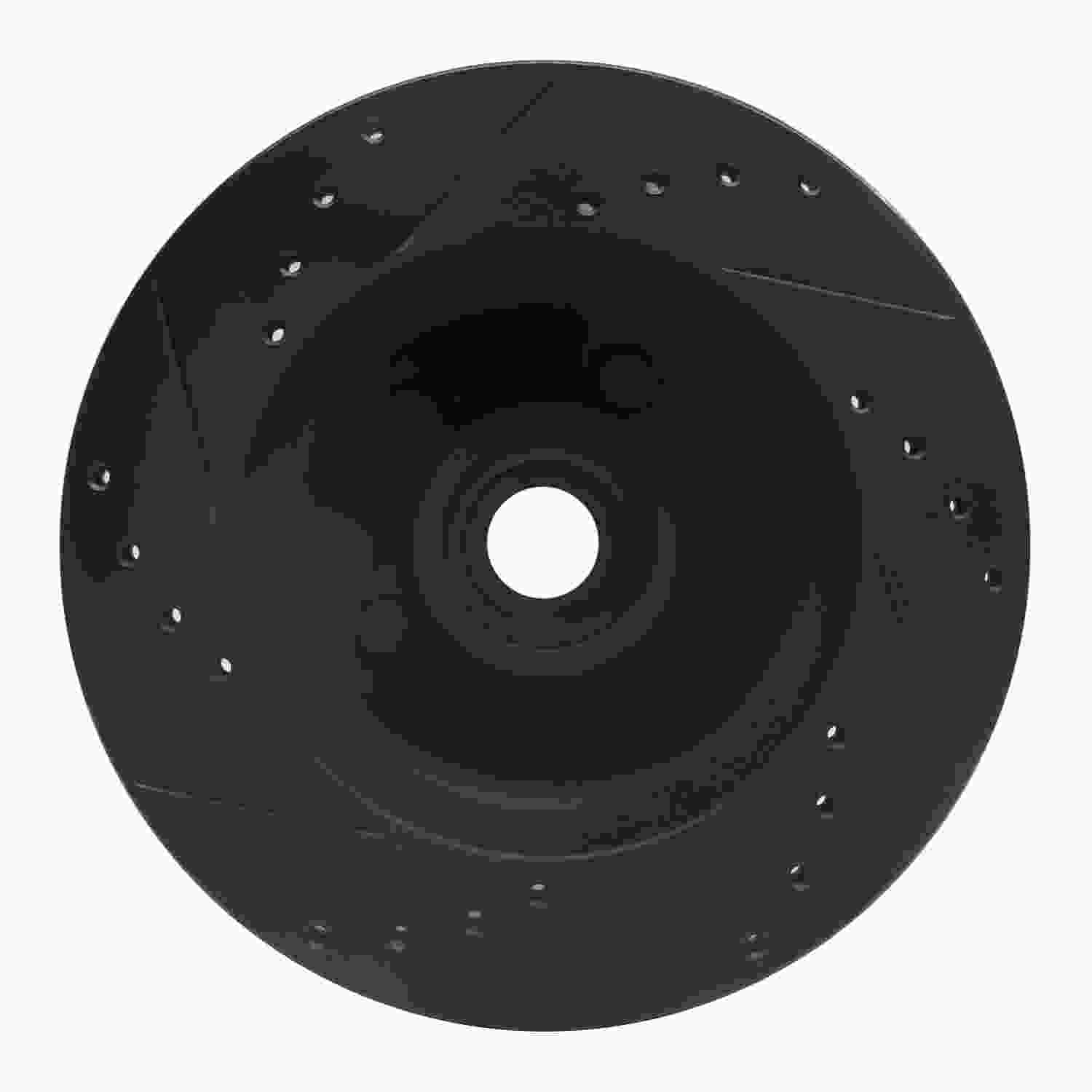 R1 Concepts 79-91 Ford Country Squire Front Right Drilled & Slotted Black Brake Rotor - Image 2