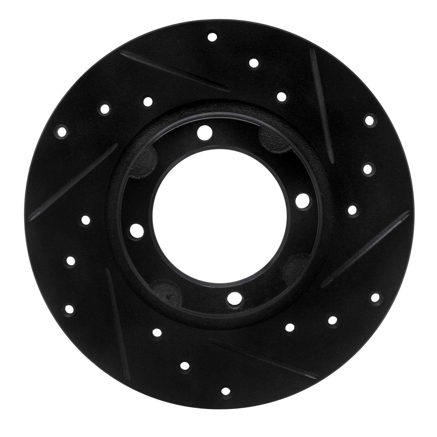 R1 Concepts 80-82 Toyota Tercel Front Right Drilled & Slotted Black Brake Rotor
