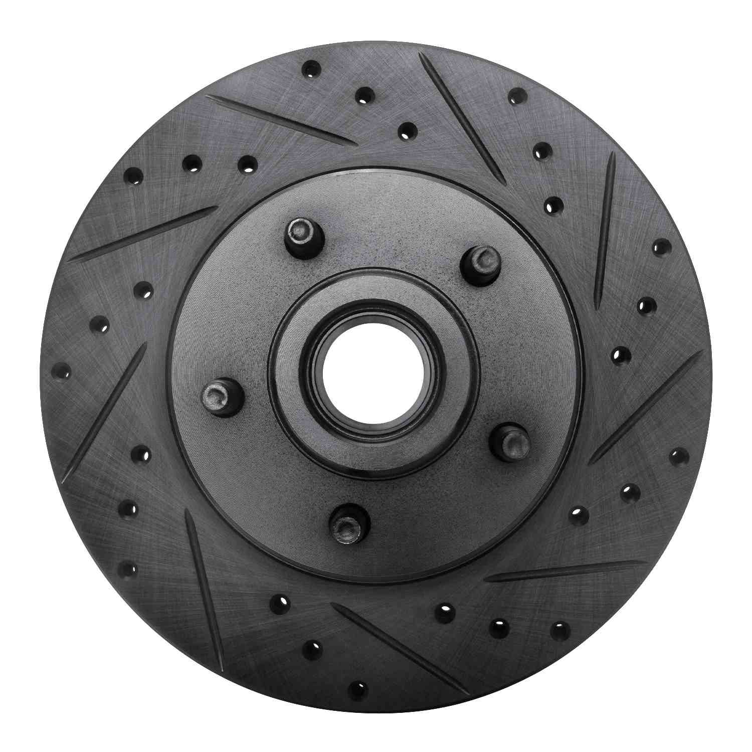R1 Concepts 80-83 Ford F-100 Front Right Drilled & Slotted Black Brake Rotor