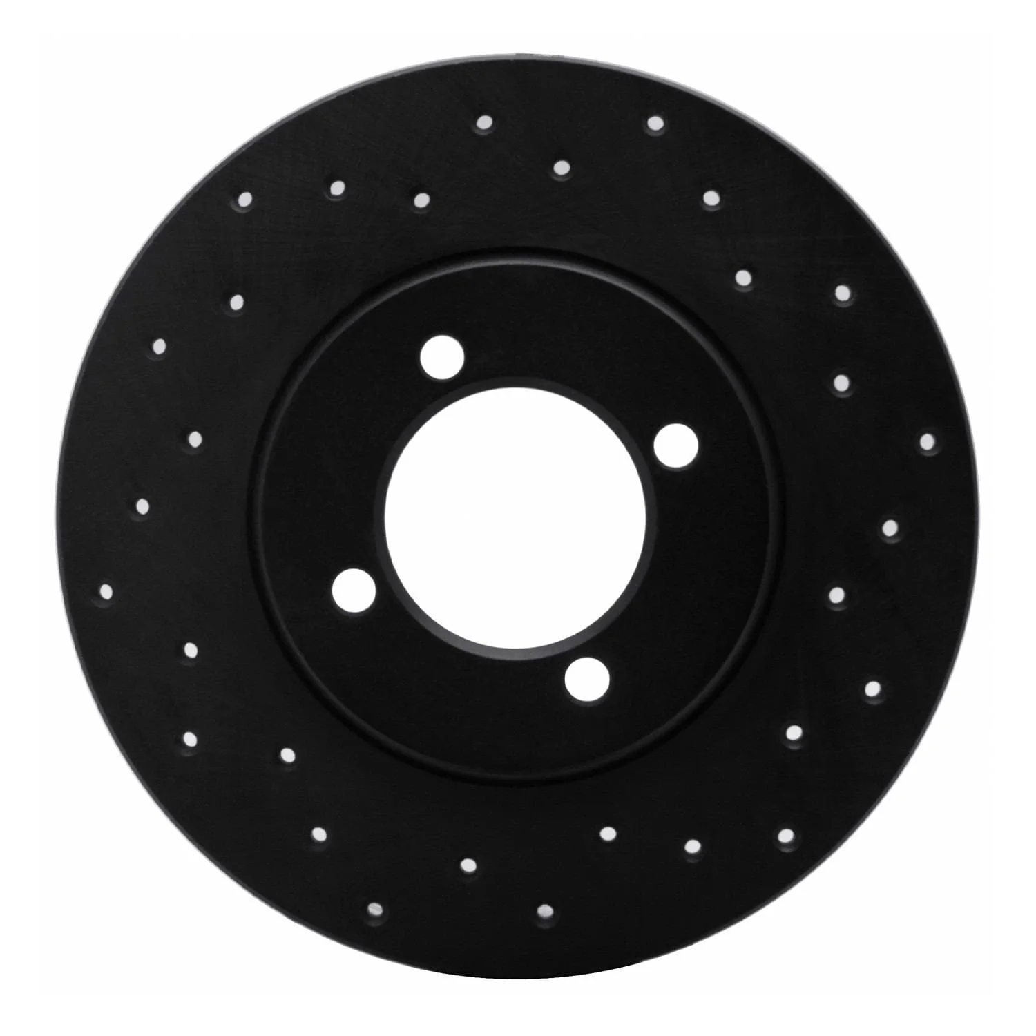 R1 Concepts 80-83 Toyota Corolla Front Right Drilled Black Brake Rotor