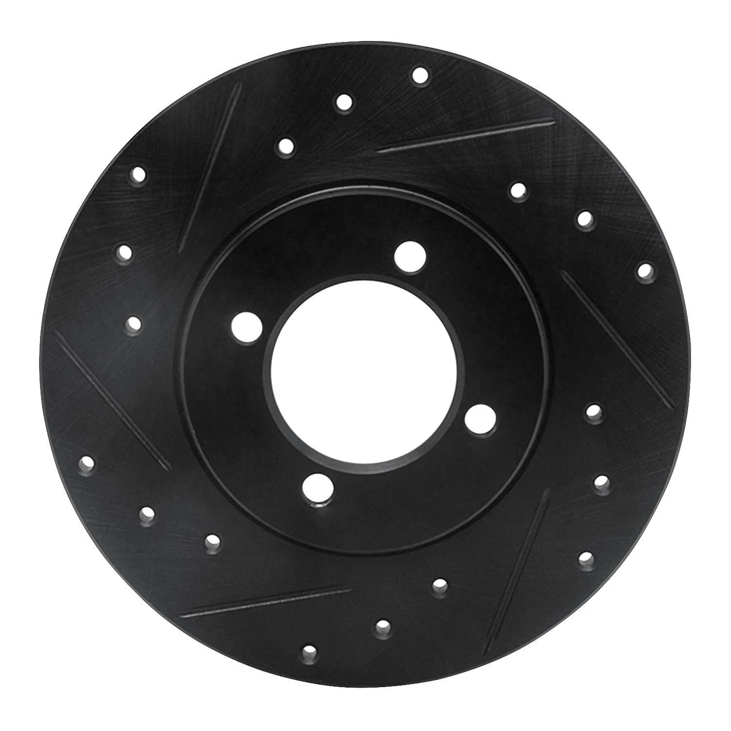 R1 Concepts 80-83 Toyota Corolla (US/Canada) Front Left Drilled & Slotted Black Brake Rotor