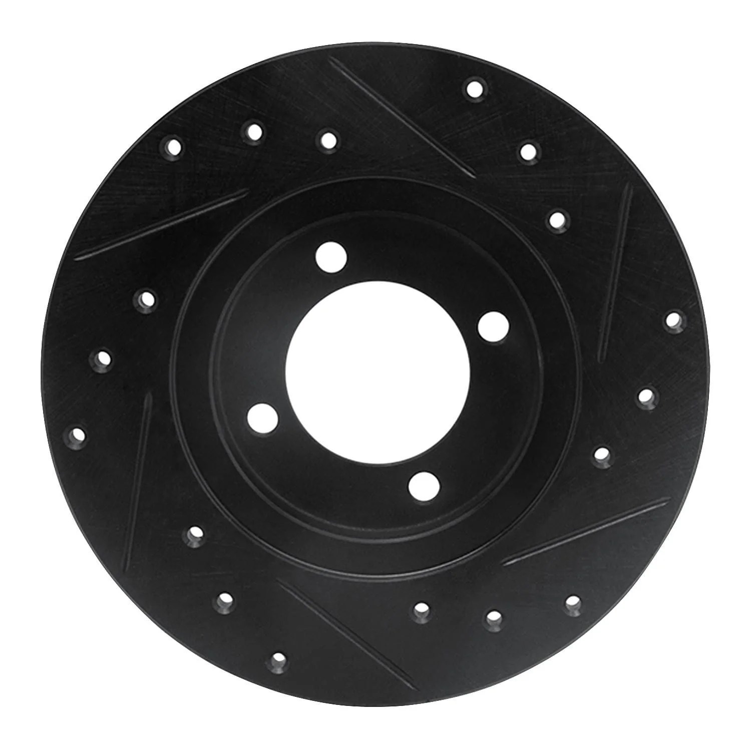 R1 Concepts 80-83 Toyota Corolla (US/Canada) Front Left Drilled & Slotted Black Brake Rotor - Image 2