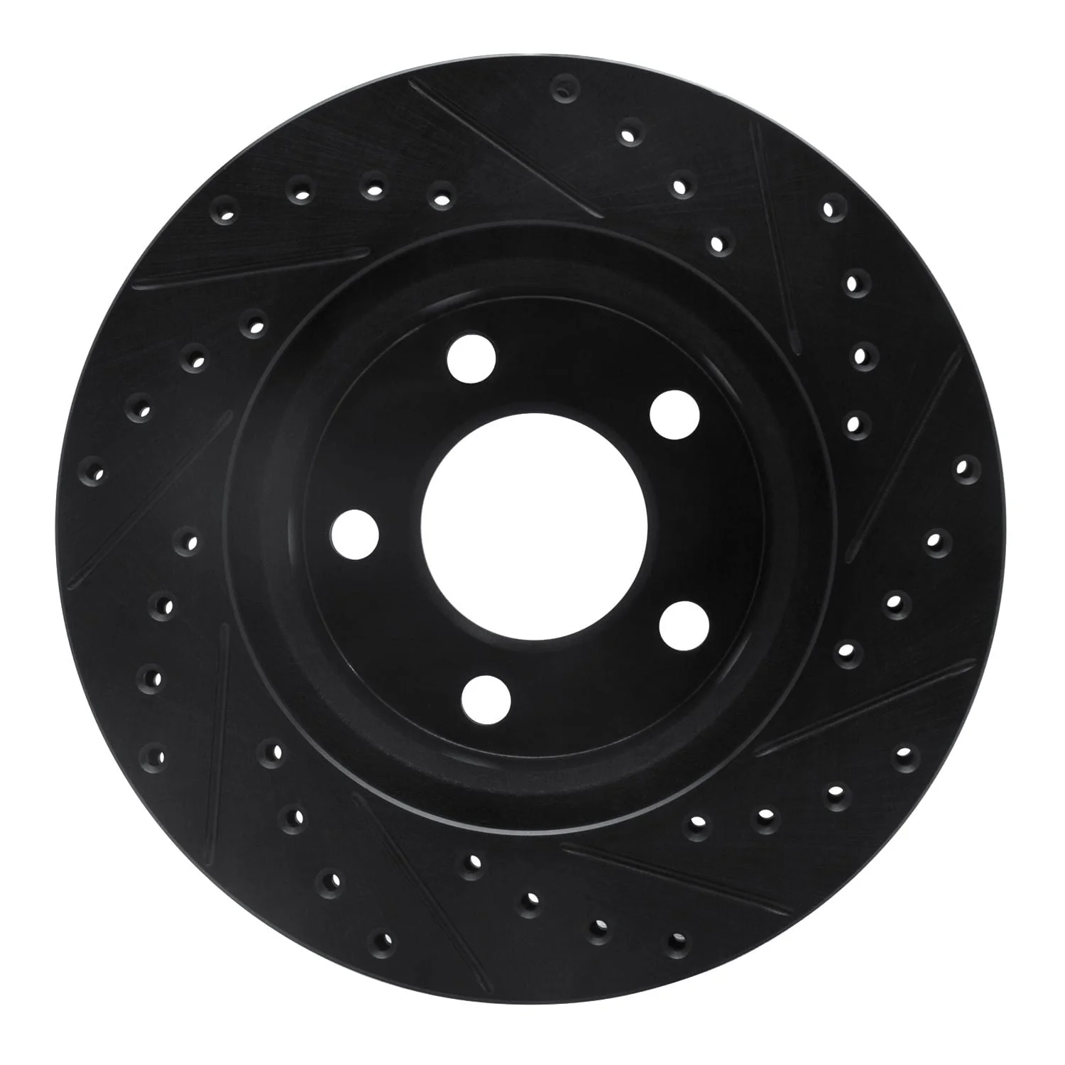 R1 Concepts 80-89 American Motors Eagle Front Left Drilled & Slotted Black Brake Rotor - Image 2
