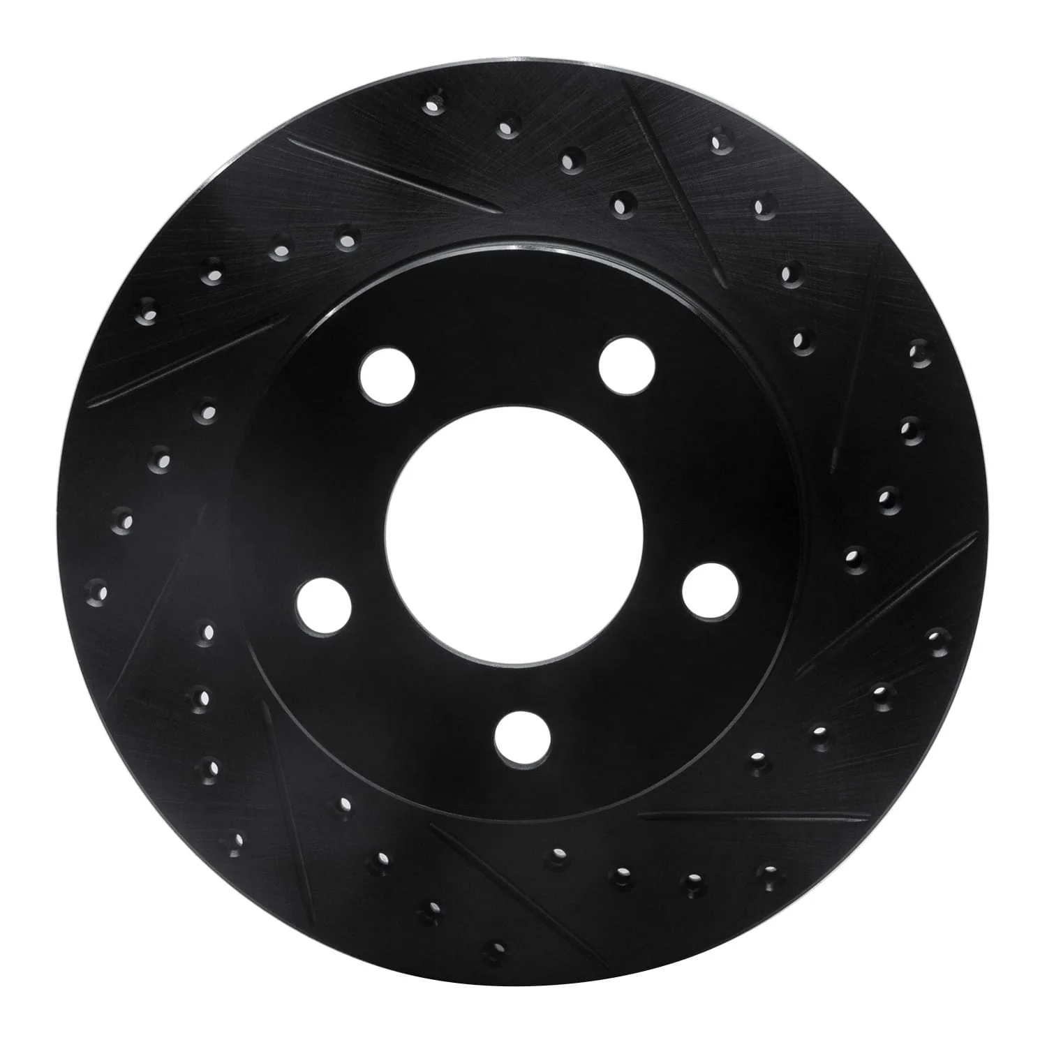 R1 Concepts 80-89 American Motors Eagle Front Right Drilled & Slotted Black Brake Rotor