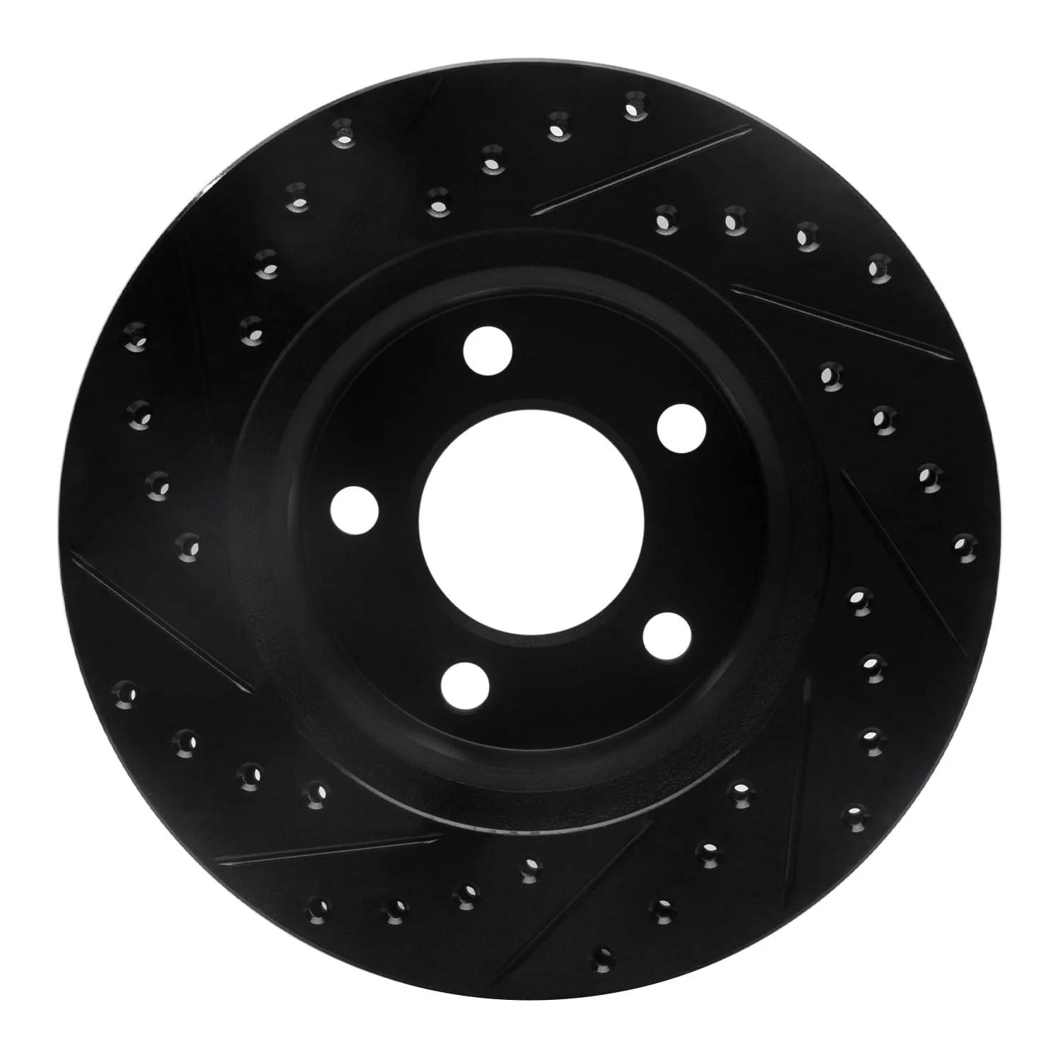 R1 Concepts 80-89 American Motors Eagle Front Right Drilled & Slotted Black Brake Rotor - Image 2