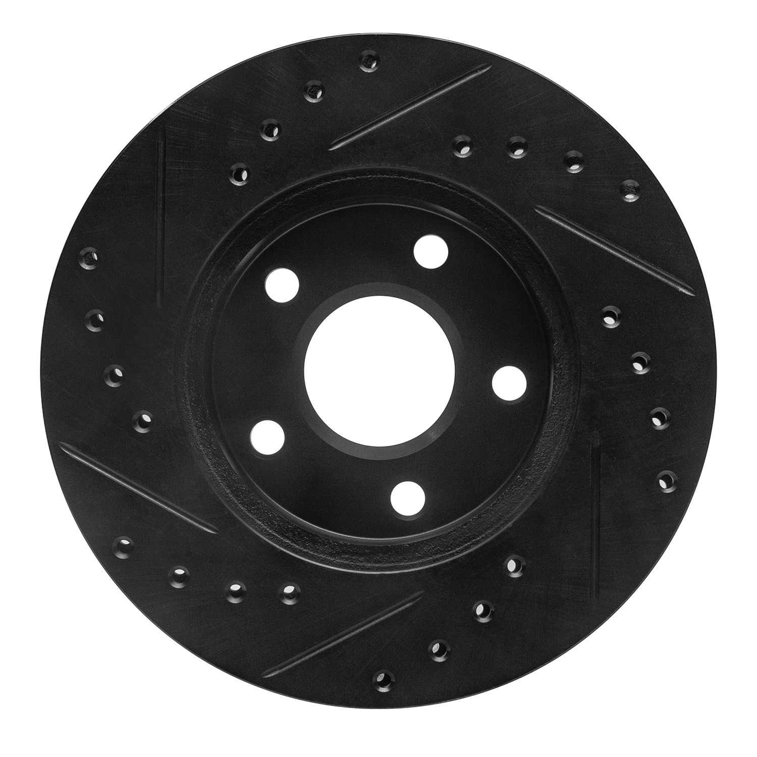 R1 Concepts 80-89 Buick CENTURY Front Right Drilled & Slotted Black Brake Rotor - Image 2