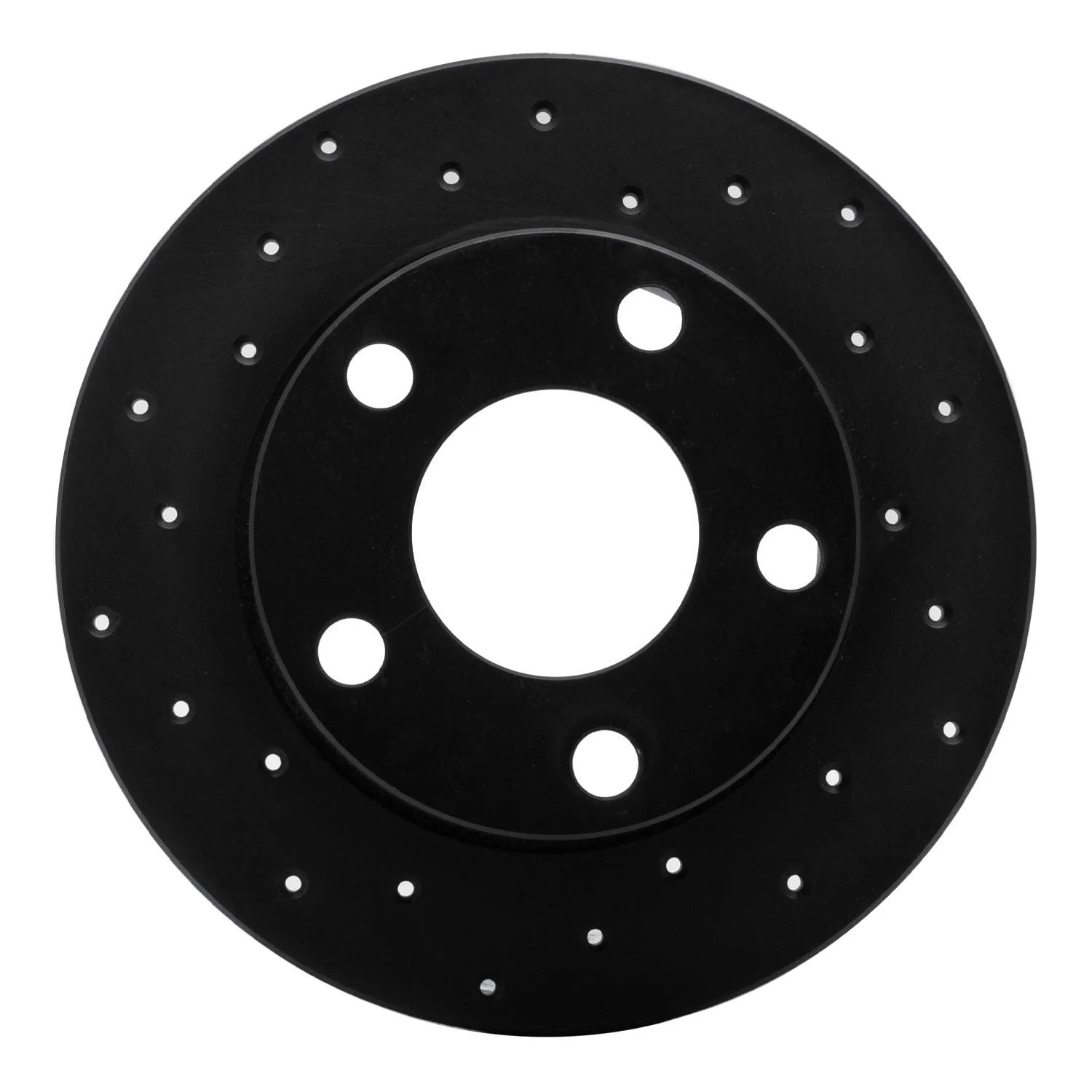 R1 Concepts 80-91 Audi 200 Rear Left Drilled Black Brake Rotor