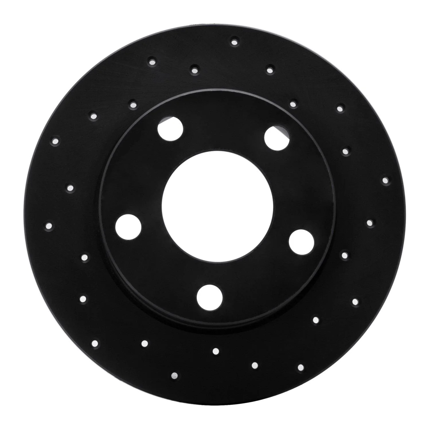 R1 Concepts 80-91 Audi 200 Rear Right Drilled Black Brake Rotor
