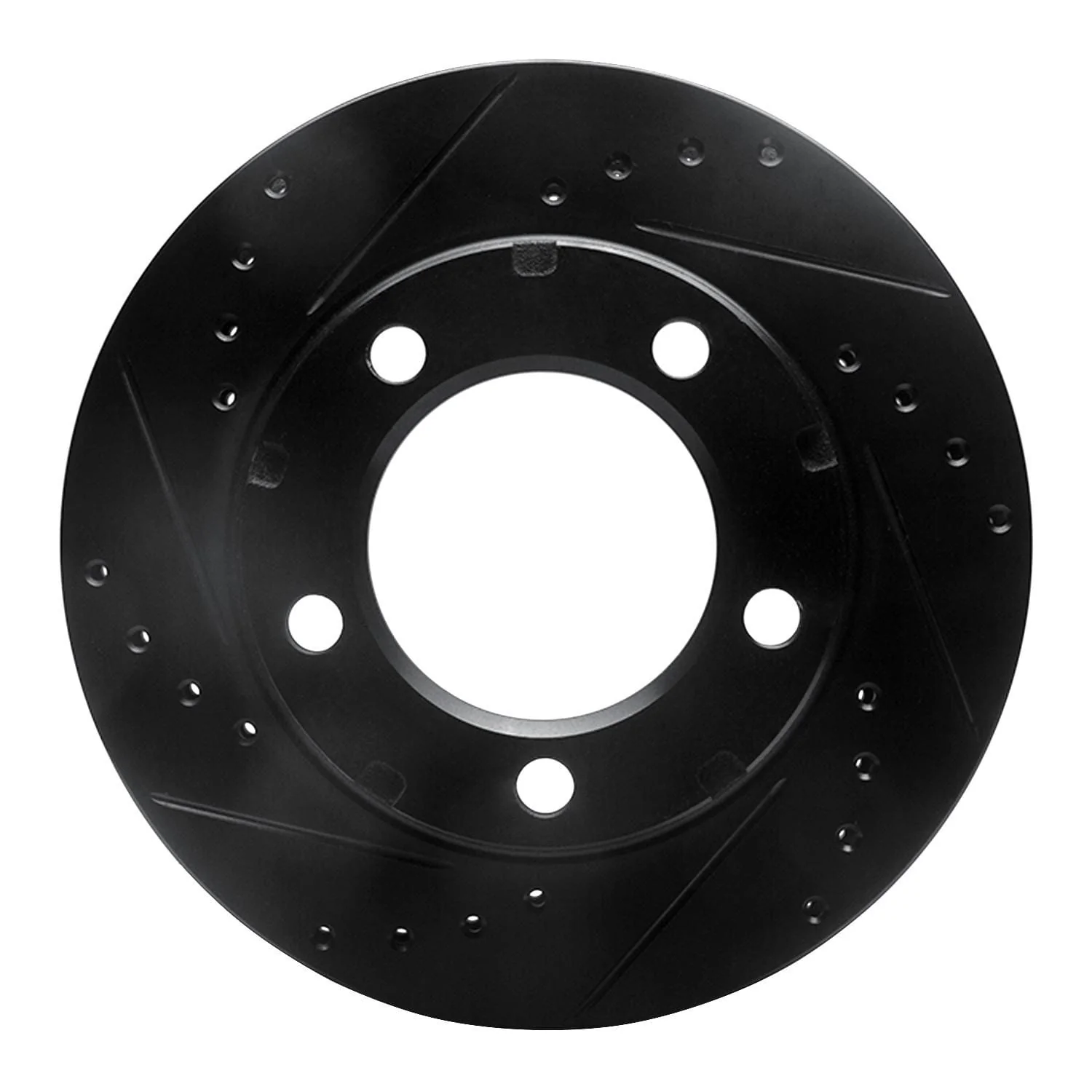 R1 Concepts 80-93 Dodge Ramcharger 4WD Front Left Drilled & Slotted Black Brake Rotor