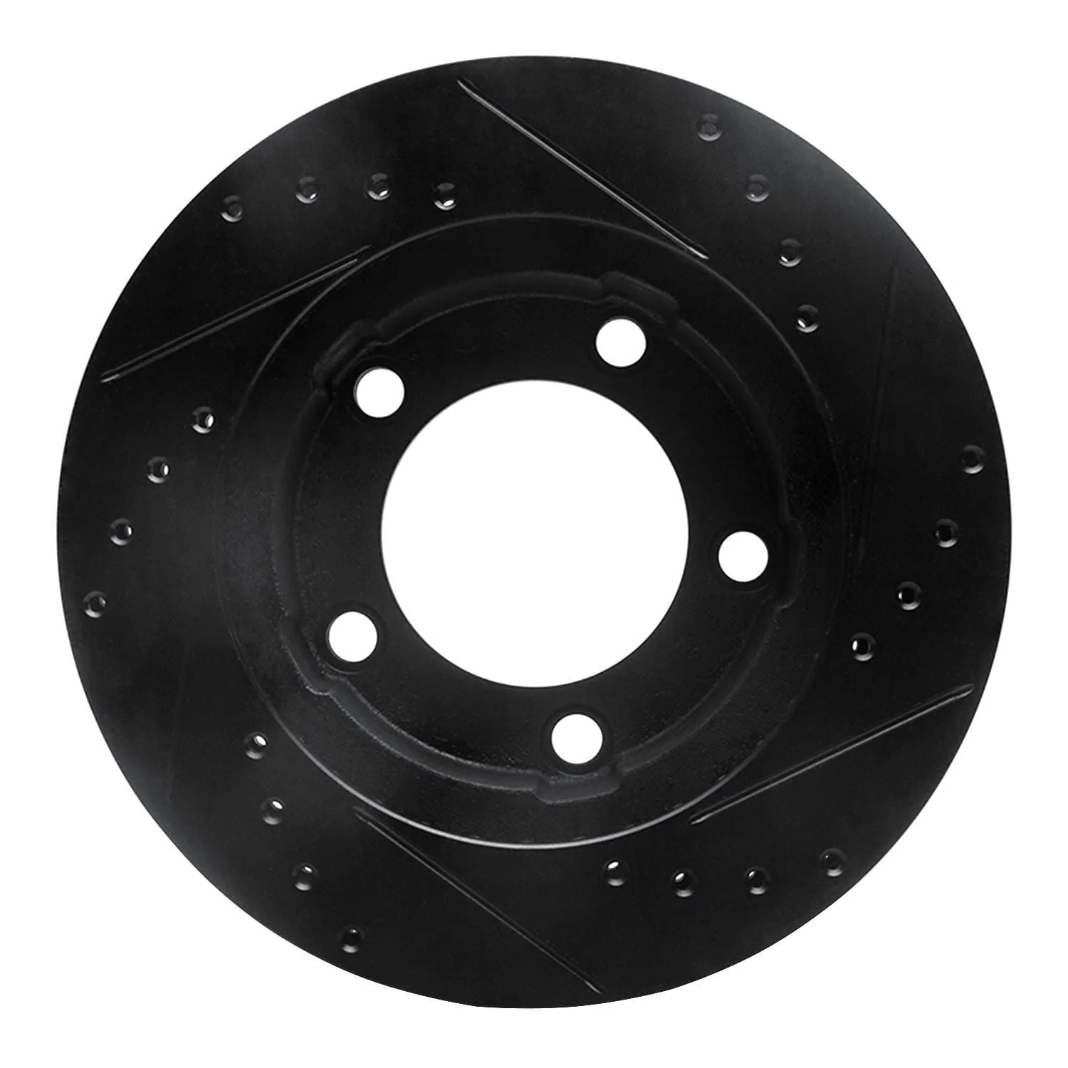 R1 Concepts 80-93 Dodge Ramcharger 4WD Front Left Drilled & Slotted Black Brake Rotor - Image 2
