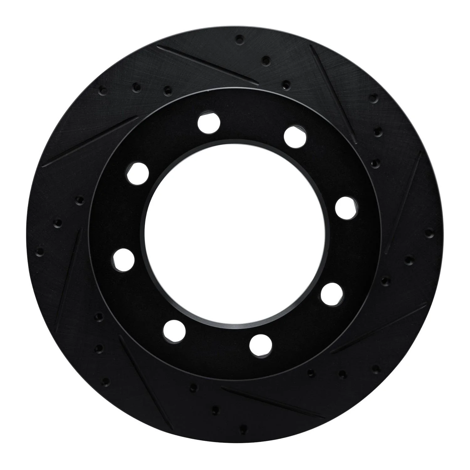 R1 Concepts 80-93 Dodge W200 Front Right Drilled & Slotted Black Brake Rotor